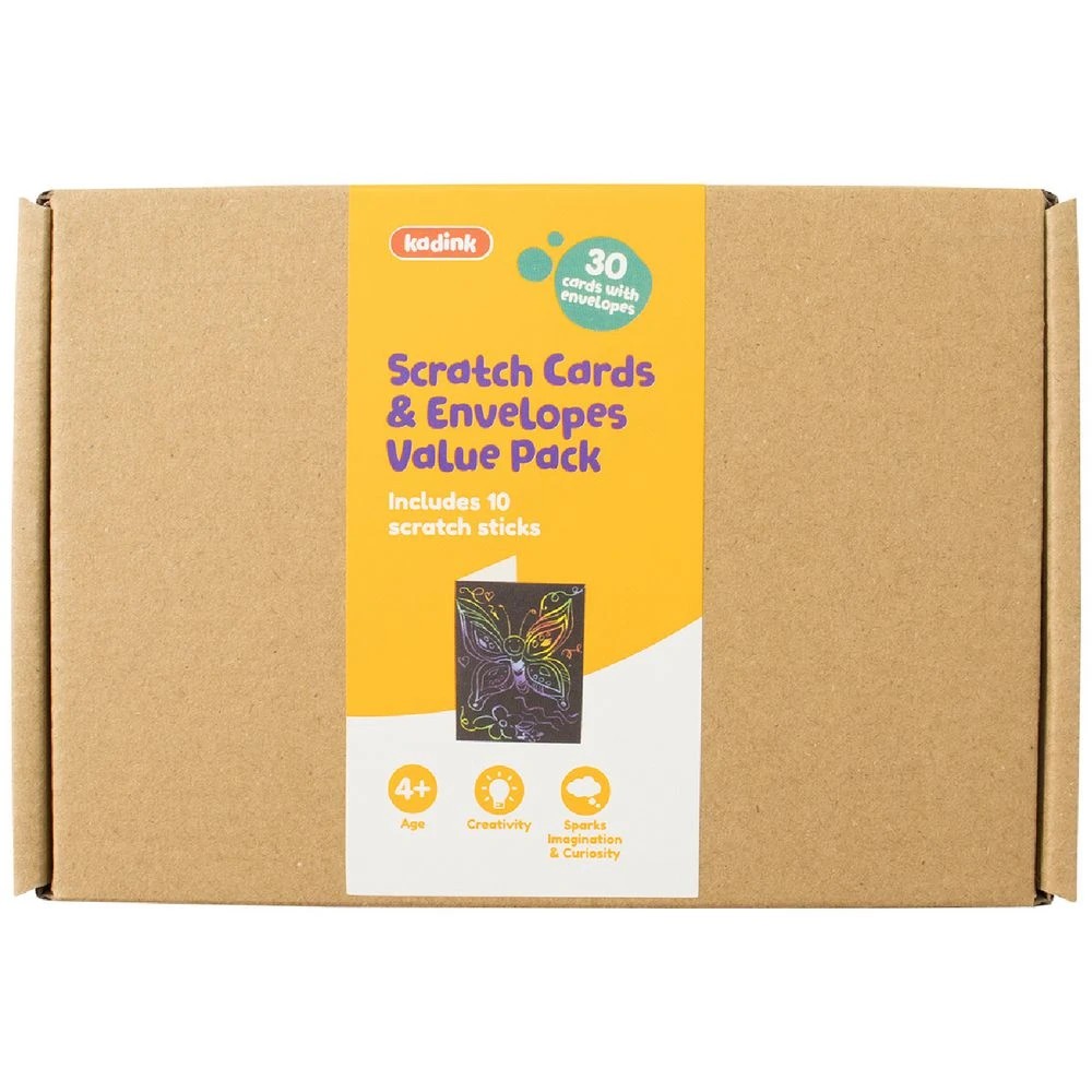 1 Kadink Scratch Board A6 Greeting Cards 20 Pack, 1 of 2