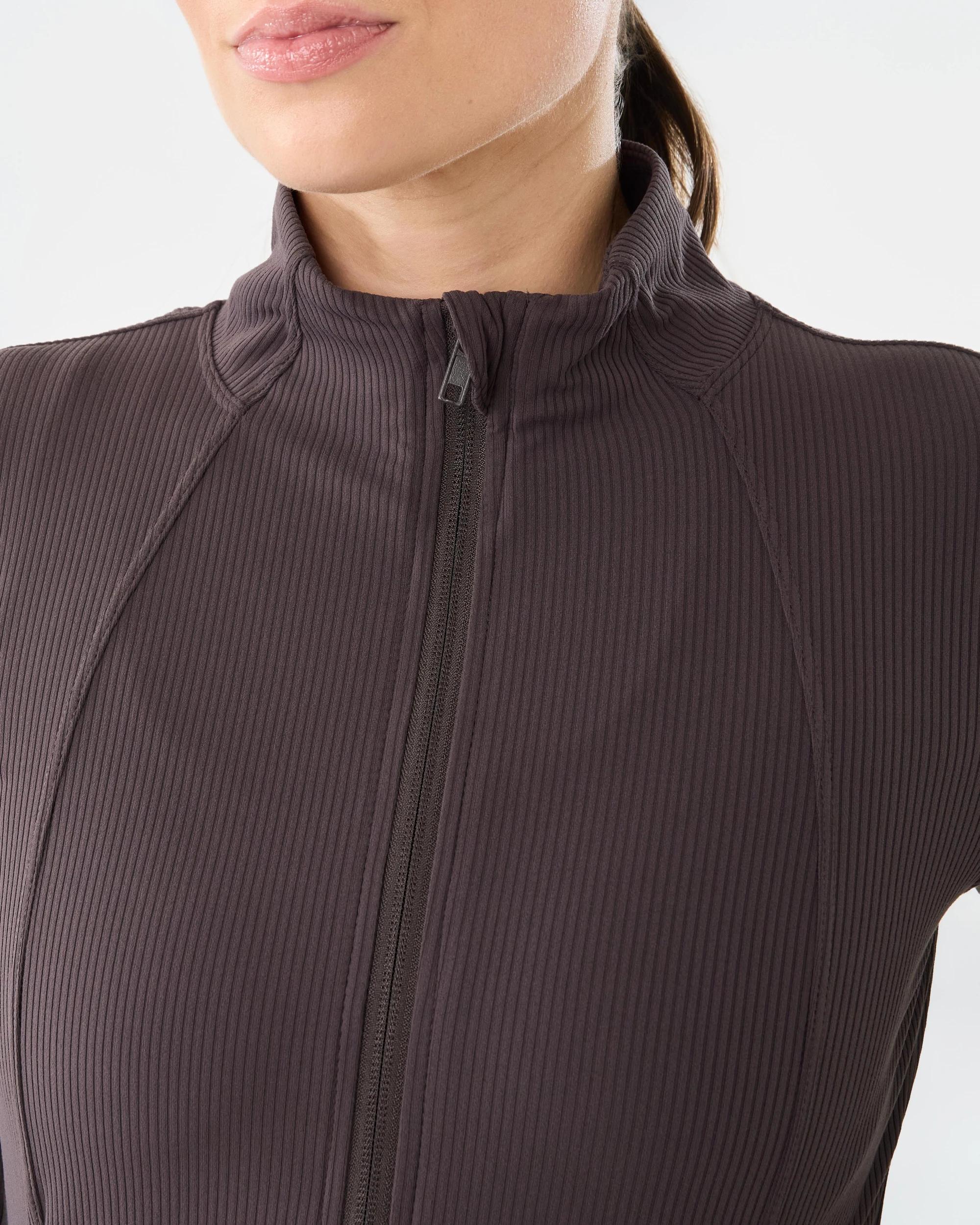 5 Active Womens Ultrasoft Rib Jacket Espresso, 5 of 7