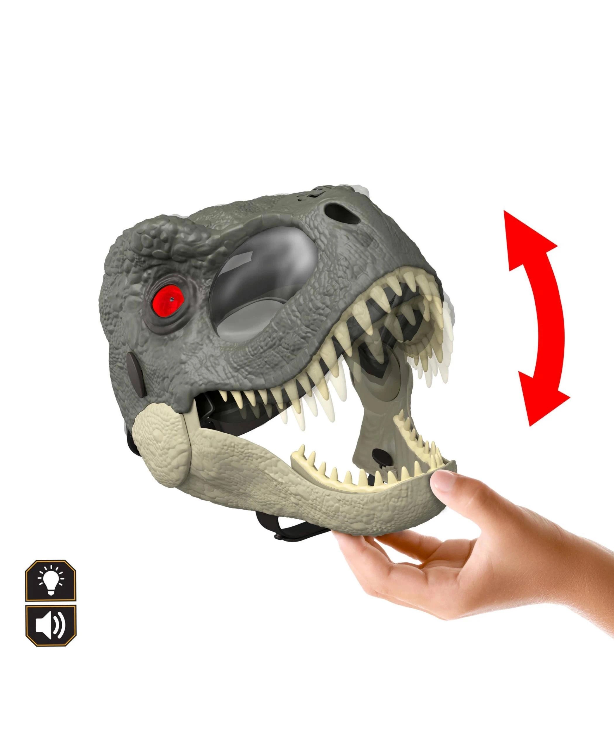 3 Mattel Jurassic World Rebirth T-Rex Rage N Roar Mask - Green, 3 of 5