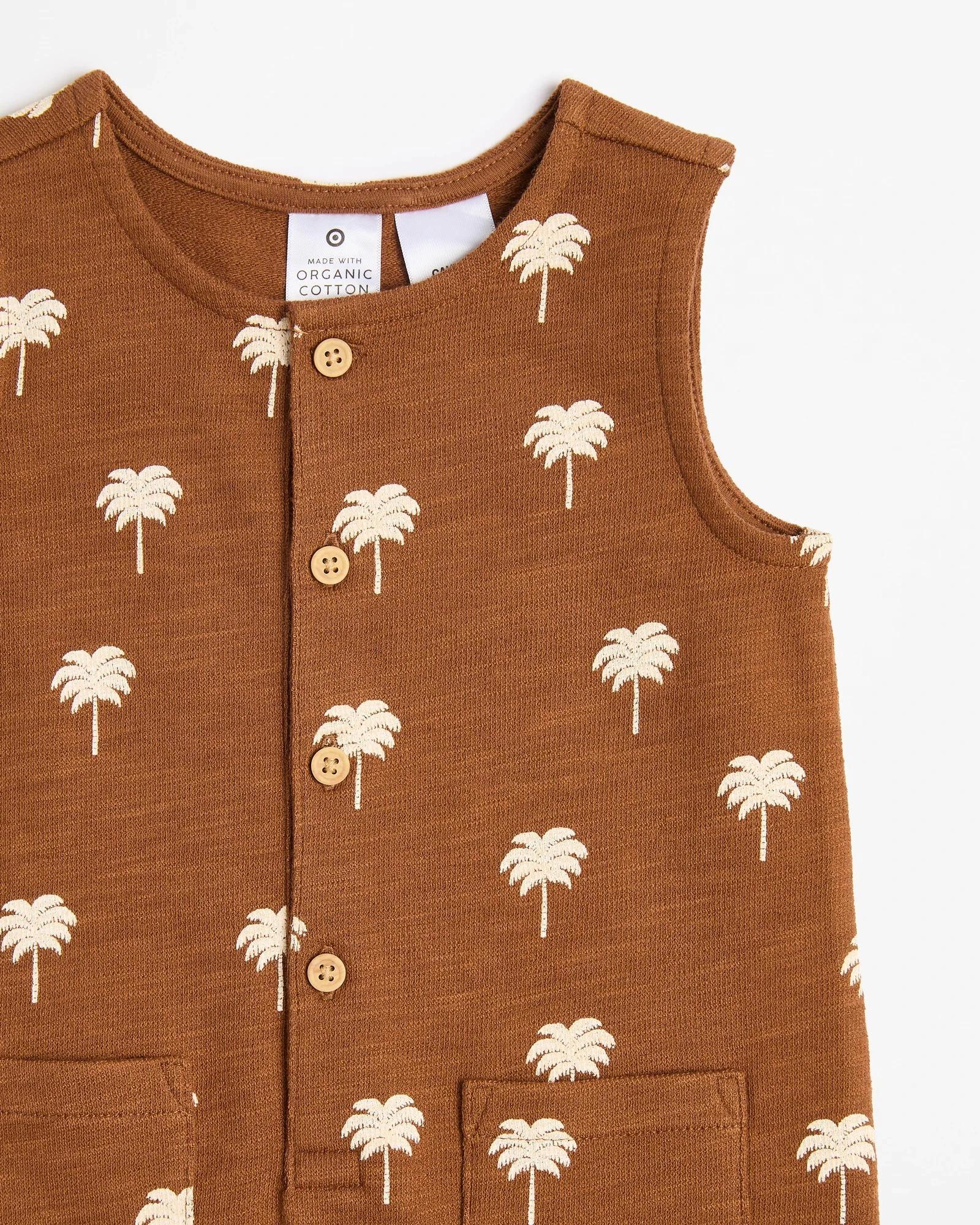 2 Target Baby Organic Cotton Knit Romper PALM TREE, 2 of 4