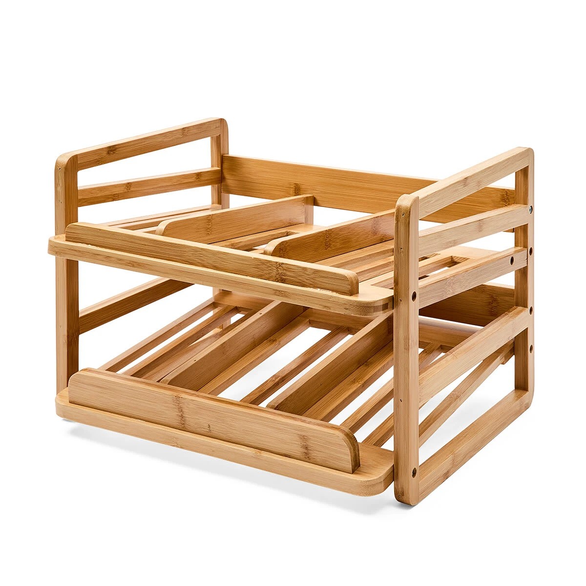 3 Bamboo 2 Tier Can Storage Shelf, 3 of 8