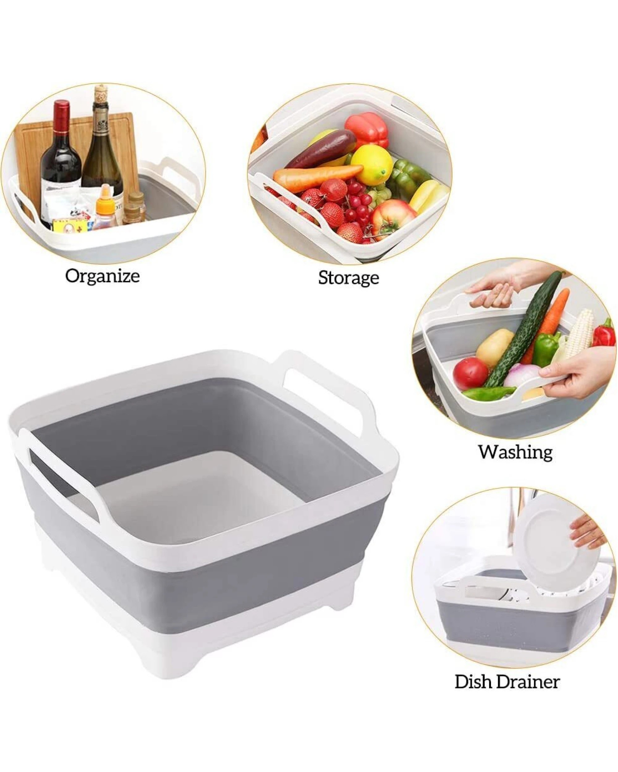 9 BR Home Collapsible Strainer and Storage Basket for Fruits and Vegetables, 9 of 10