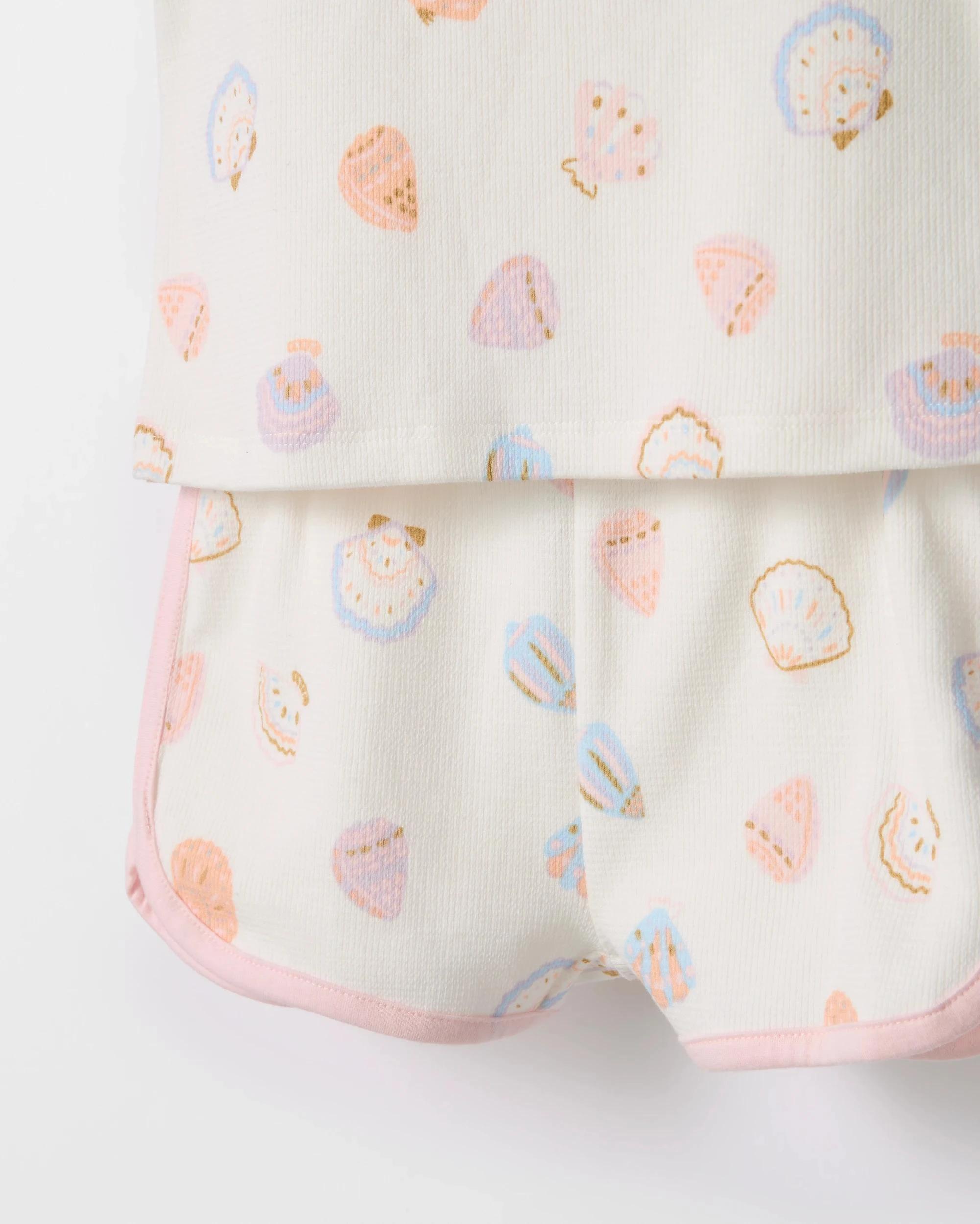 6 Target Organic Cotton Baby Waffle Top and Short 2 Piece Set SHELLS, 6 of 6