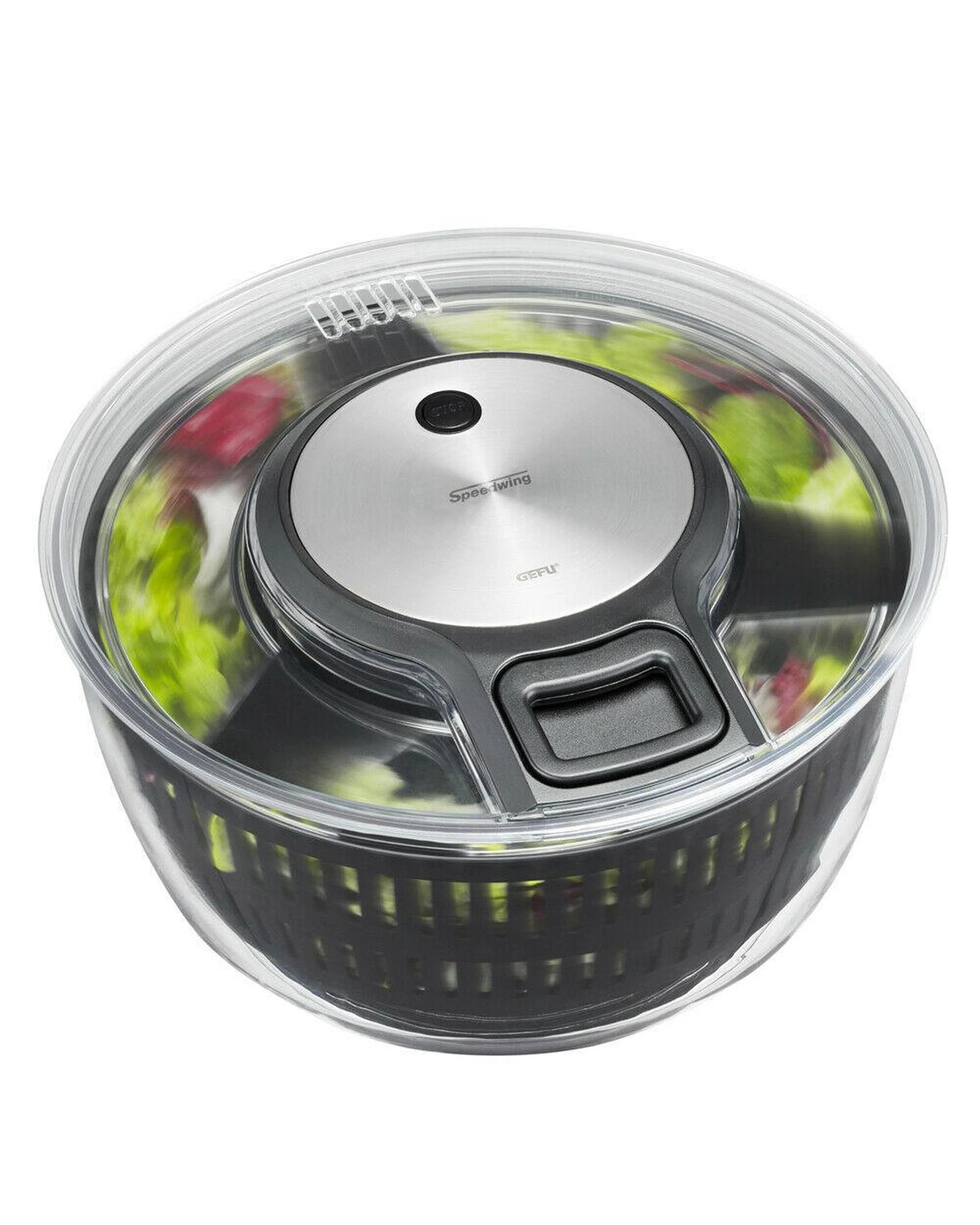 1 Gefu Speedwing Salad Spinner Dryer  Lettuce Serving Bowl, 1 of 2