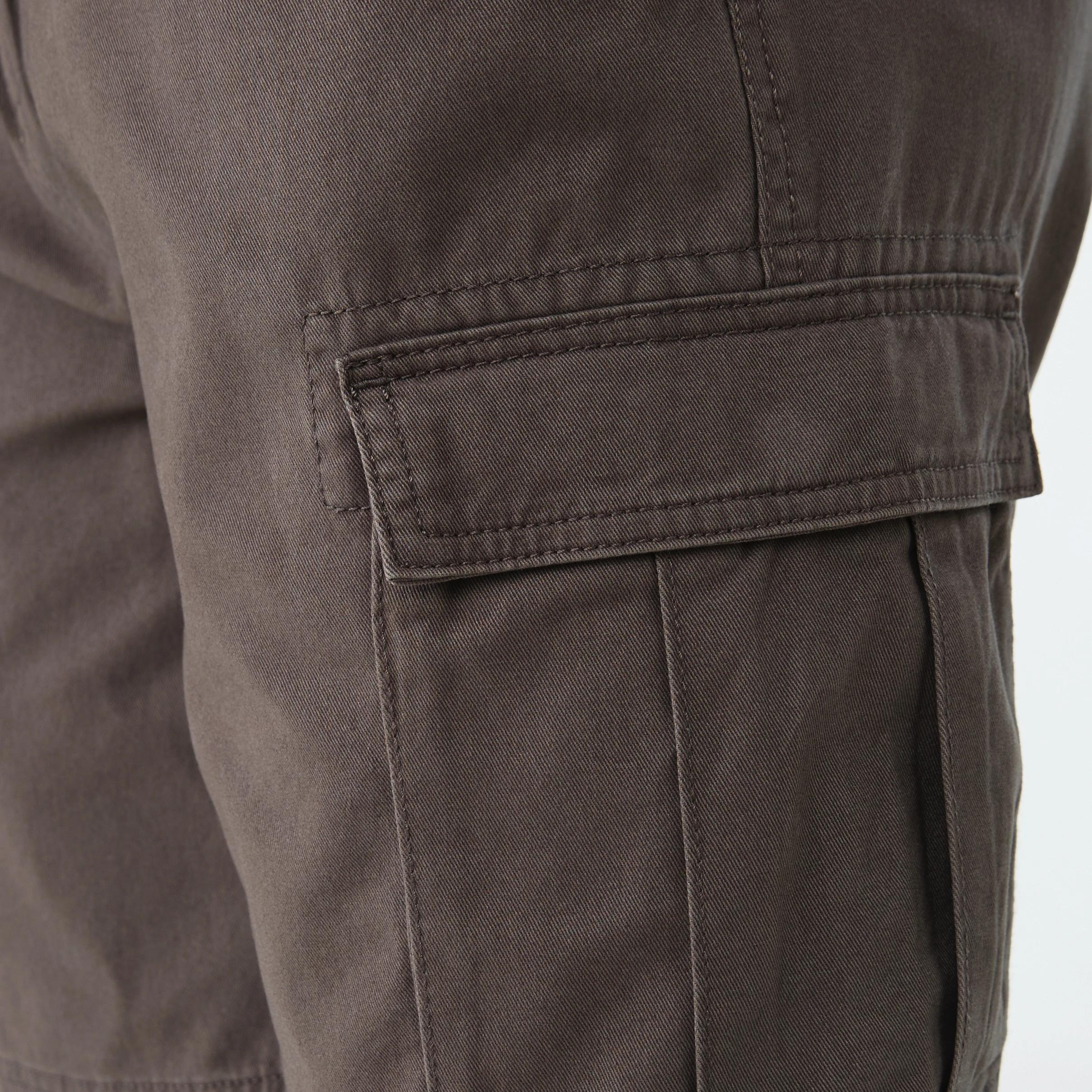 6 Elastic Waist Cargo Shorts Eagle Brown, 6 of 7
