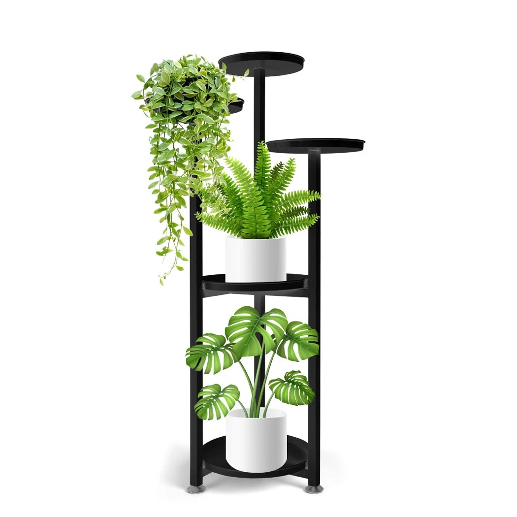 2 Levede M Size Metal Plant Stand Planter Shelf - Black, 2 of 7