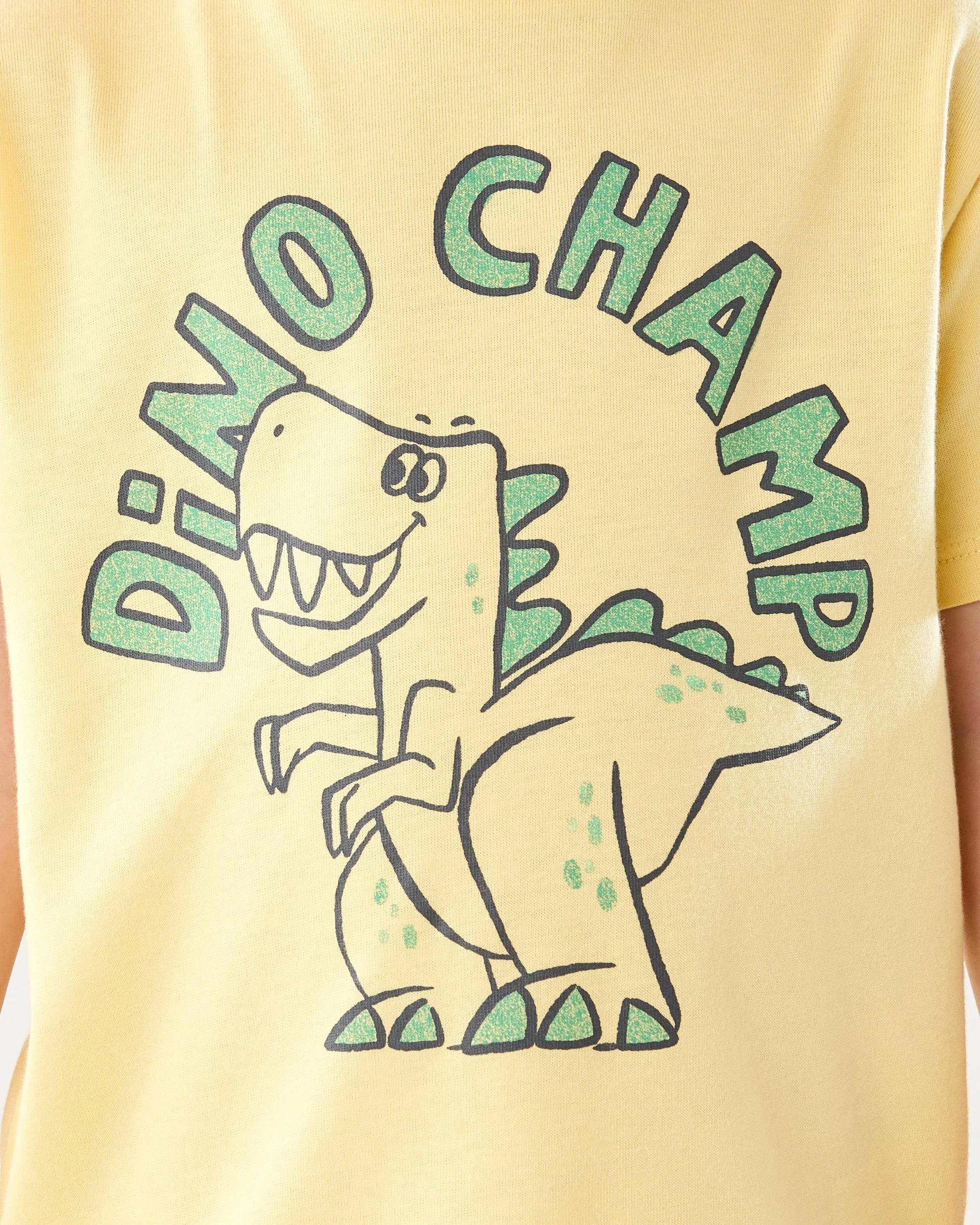 5 Chest Print T-shirt Ylw Dino, 5 of 10