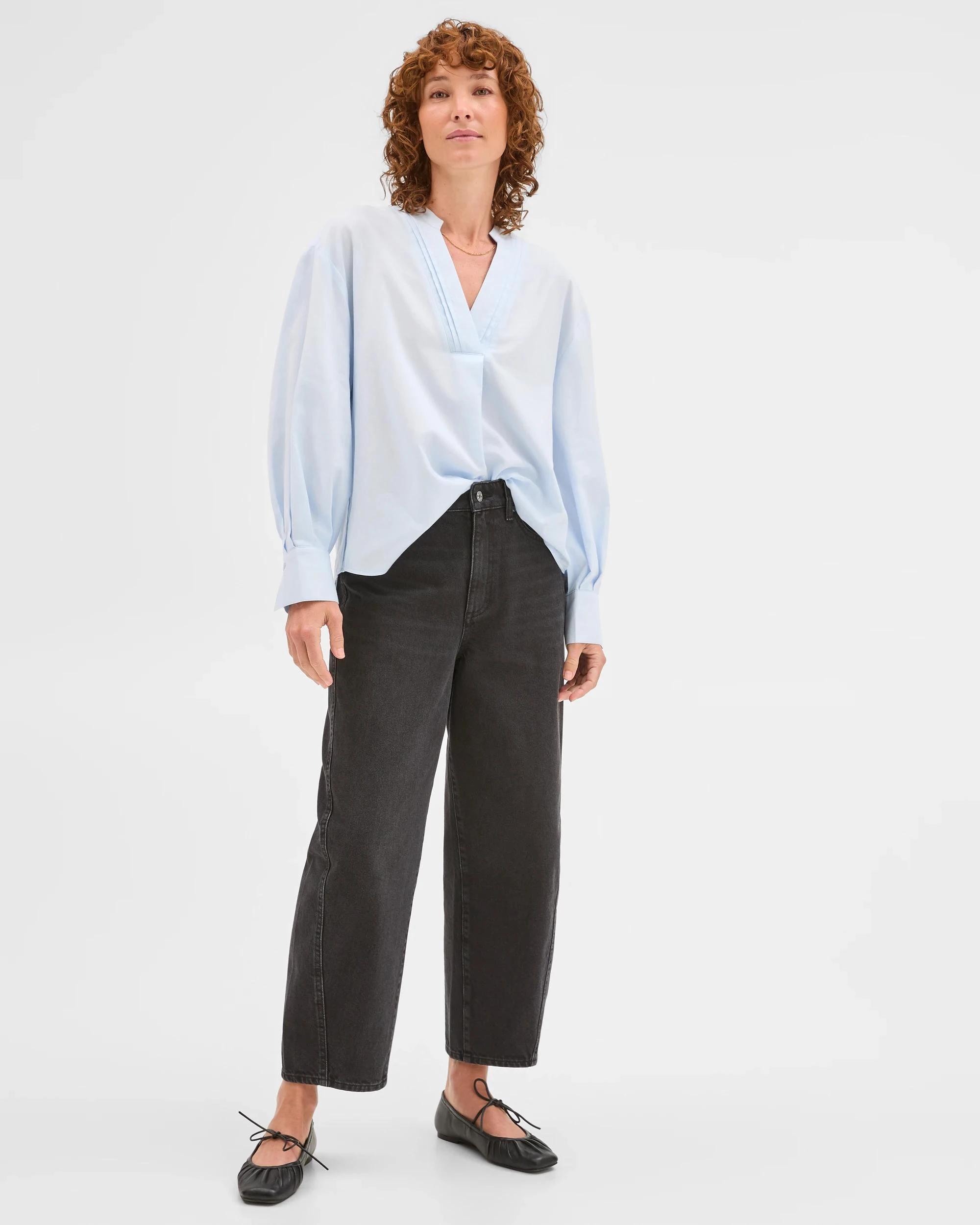 2 Target Woman Australian Cotton Tuck Detail Popover Top ICE BLUE, 2 of 7