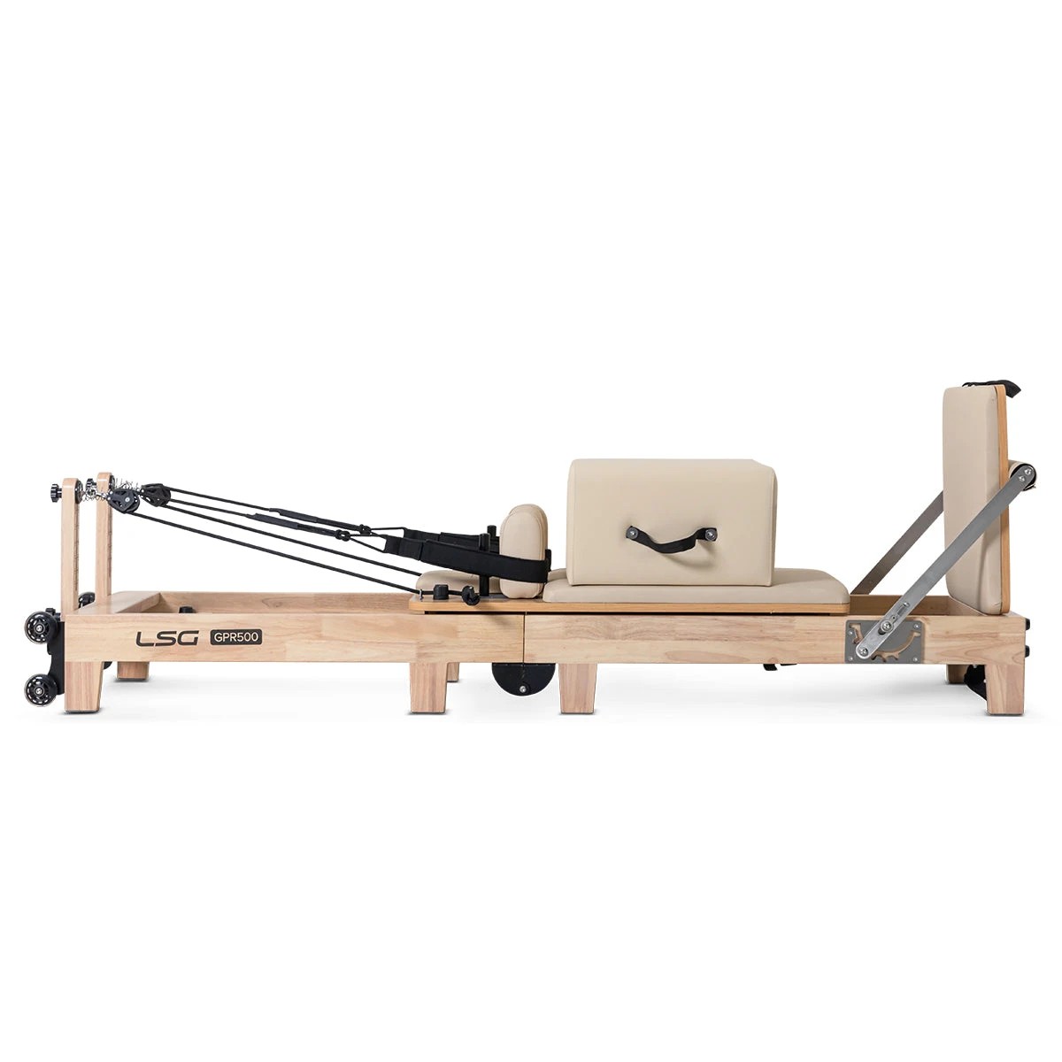 4 LSG GPR500 Folding Wooden Pilates Reformer Machine in Beige, 4 of 10