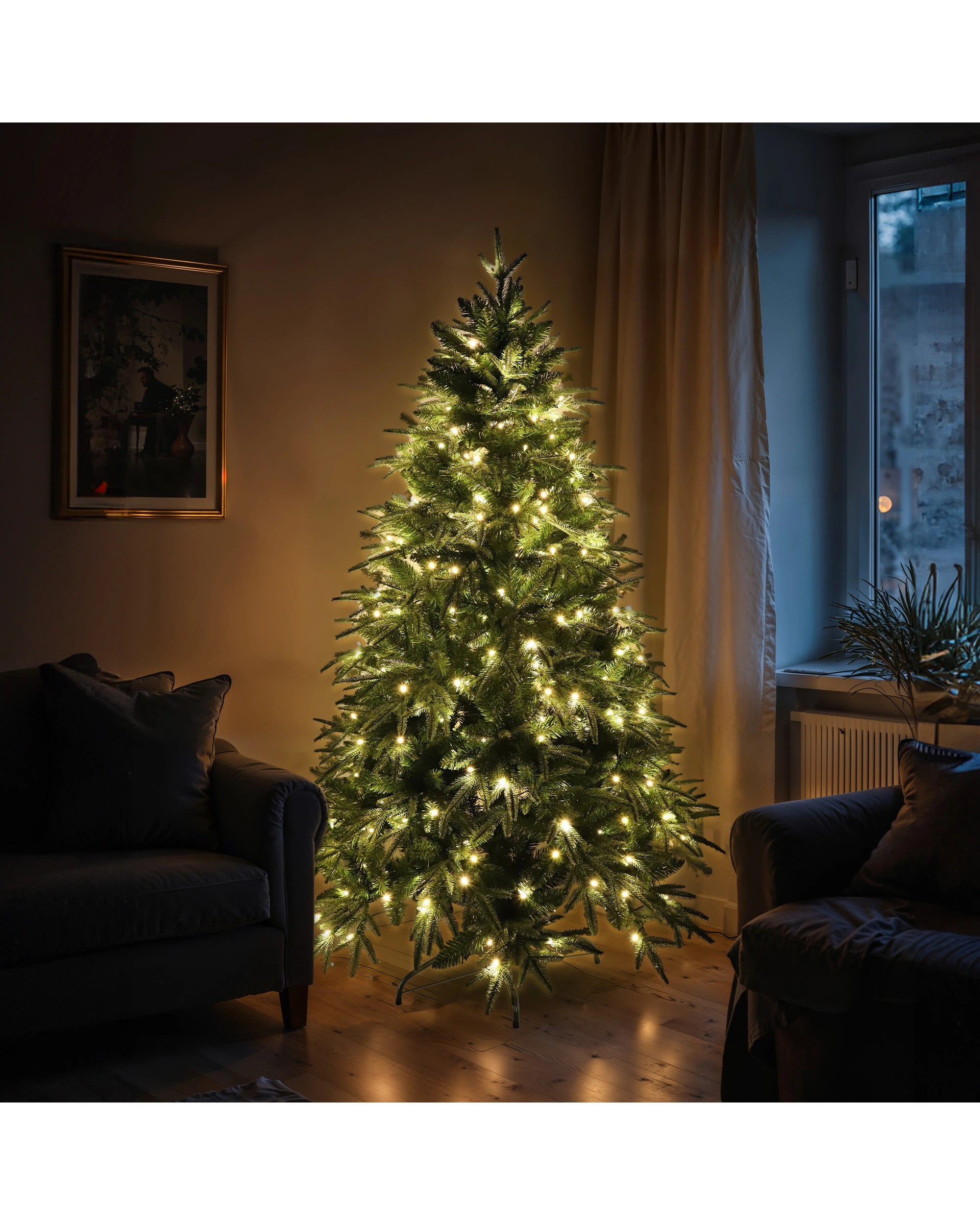9 Christabelle 1.8m Prelit Everglow Fir Christmas Tree with 300 LED Lights - Green, 9 of 9