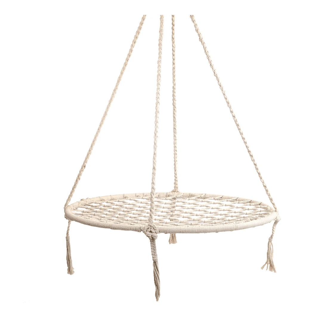 1 Gardeon Hammock Chair Outdoor Tree Swing Nest Web Hanging Seat 100cm - Beige, 1 of 7