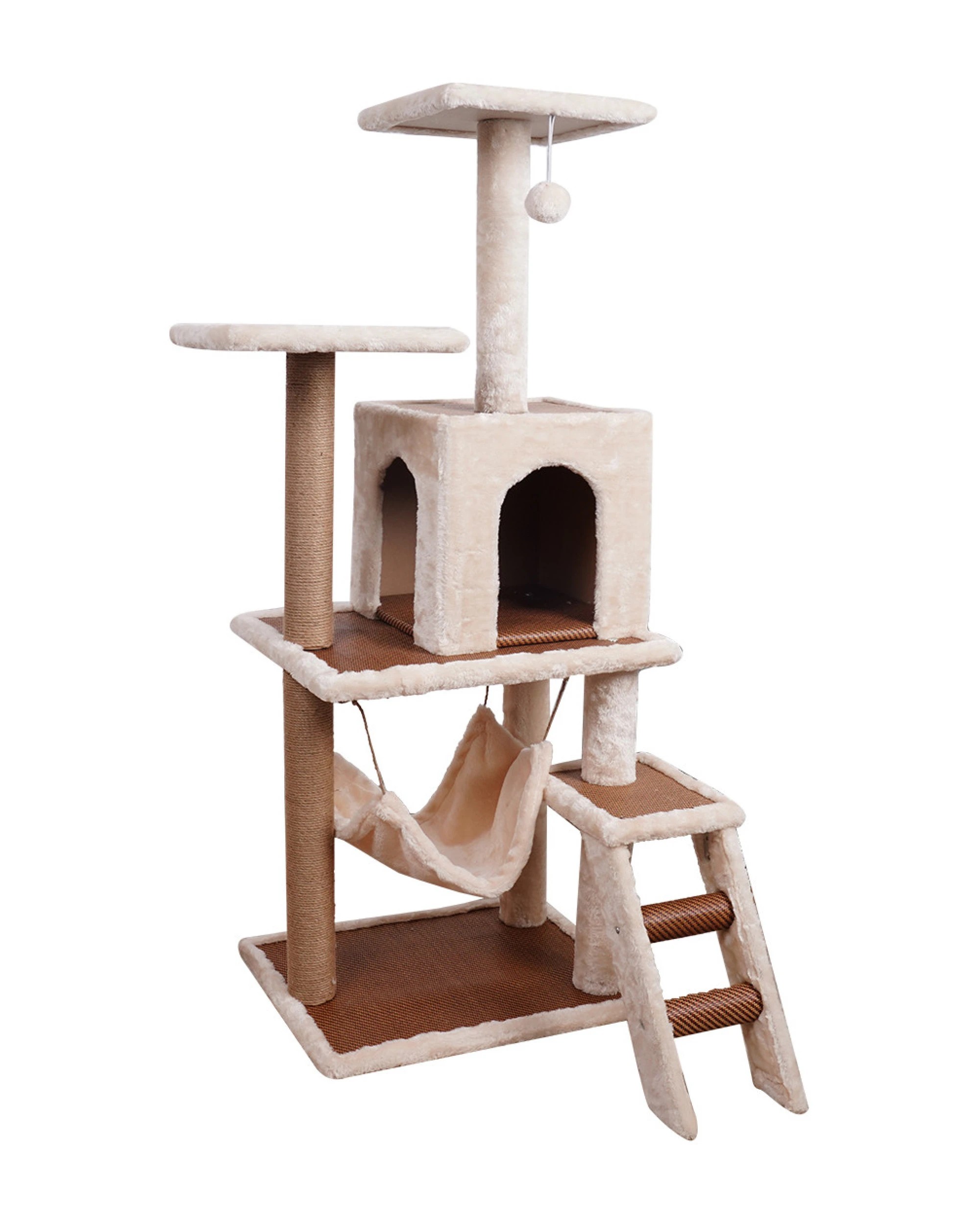3 Furtastic 125cm Cat Tree Scratching Post - Beige, 3 of 7