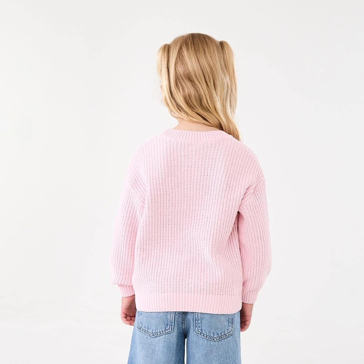 2 Chenille Knit Sweater Pearl Pink, 2 of 8