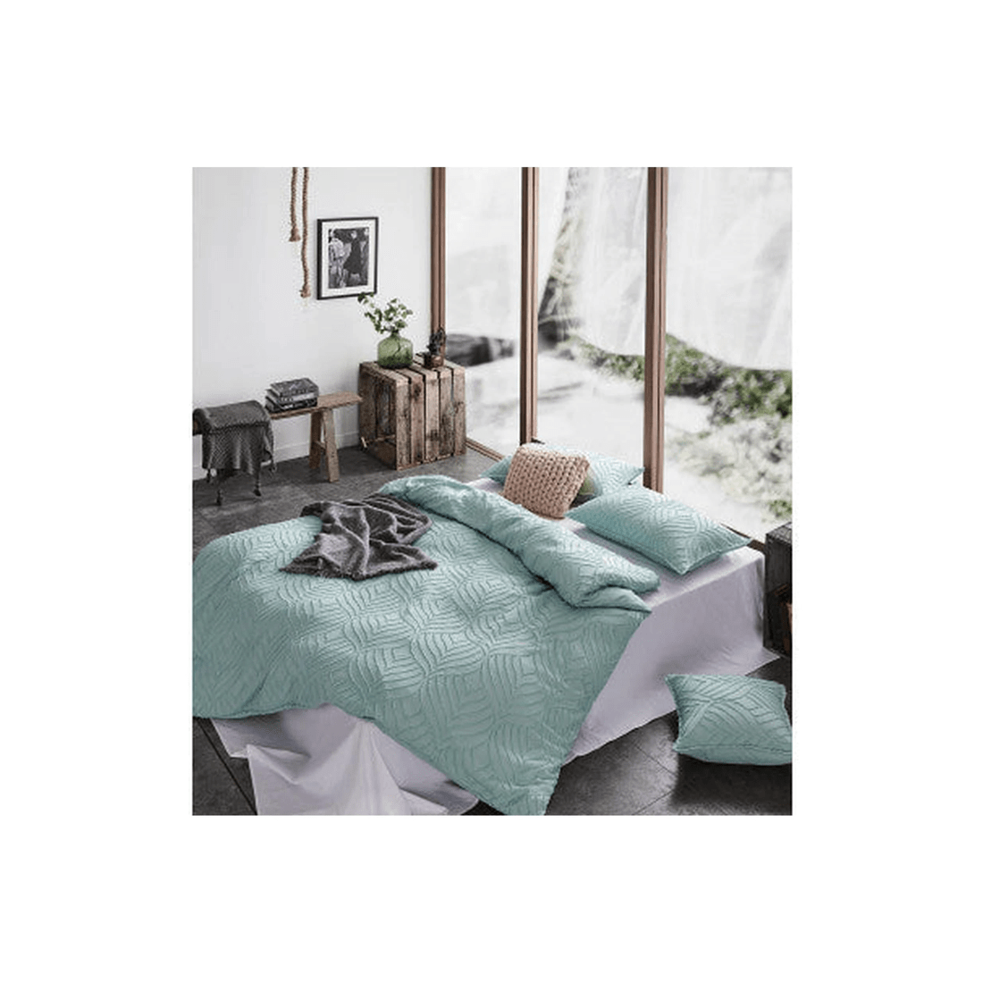 2 GIOIA CASA Tufted Ultra-Soft 100% Microfibre Quilt Cover Set, Sage Green - Green, 2 of 6