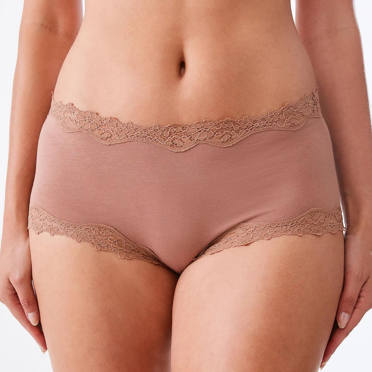 3 3 Pack Cotton Lace Trim Full Briefs Sc Lf Bk, 3 of 8