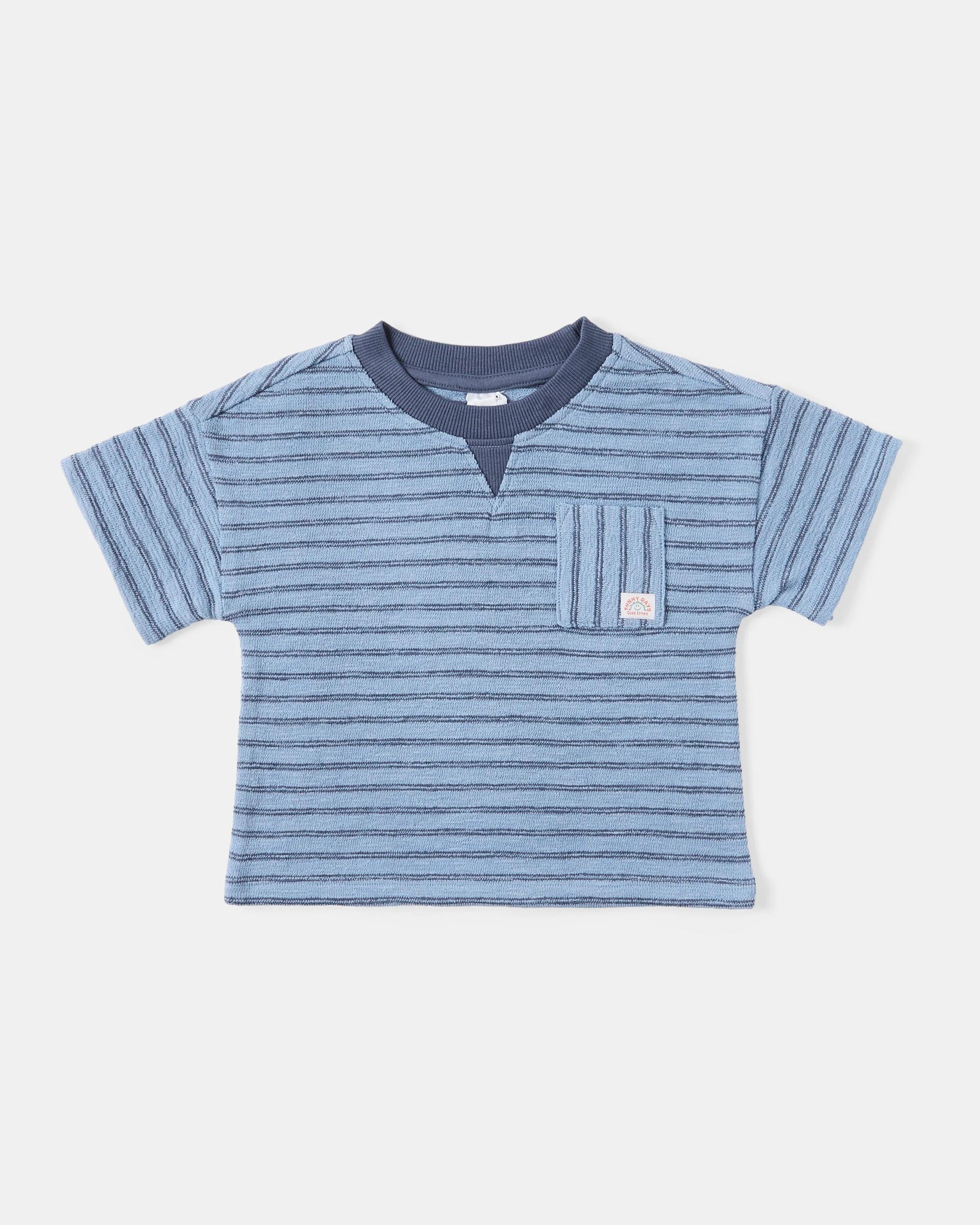3 Short Sleeve Slub Set Blu Strps, 3 of 6