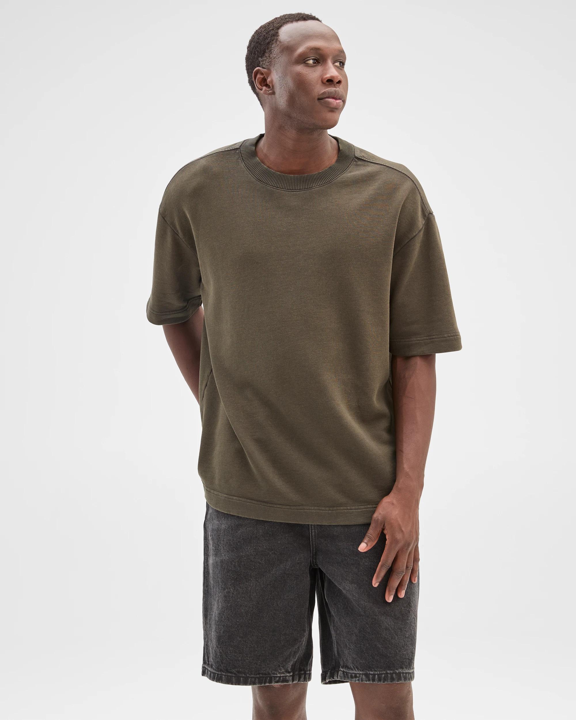 5 Commons Australian Cotton Fleece T-Shirt OLIVE GREEN, 5 of 5