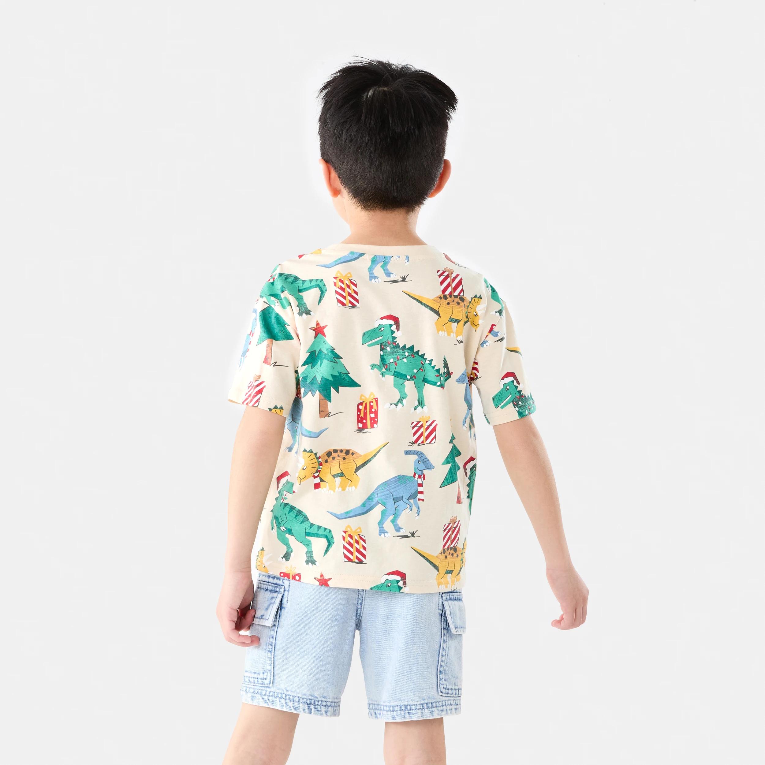 2 Christmas Print T-shirt Bge Dino, 2 of 7