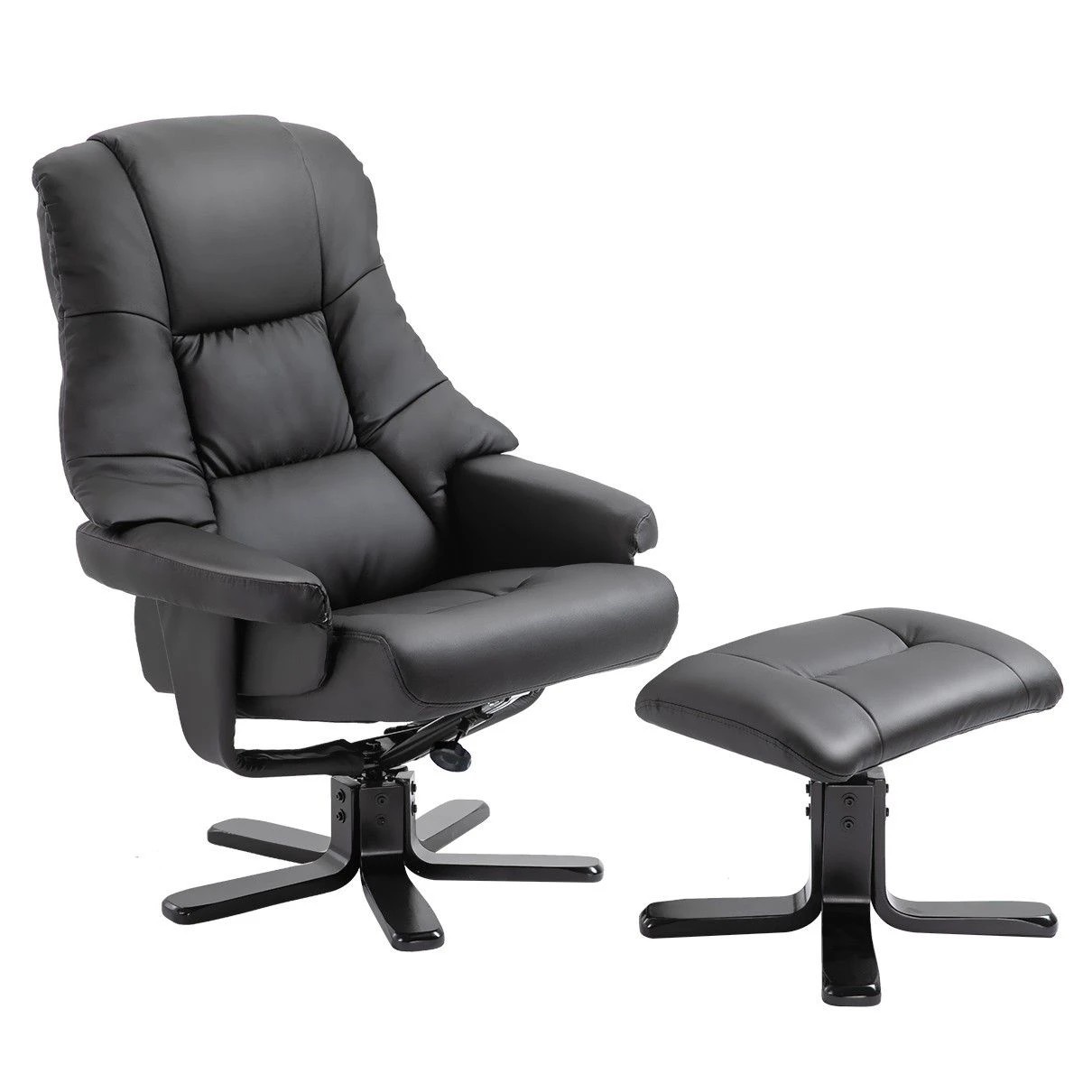 6 Luxdream Home Office Recliner Chair PU Leather Armchair Lounge Sofa Couch Ottoman Footrest, 6 of 6