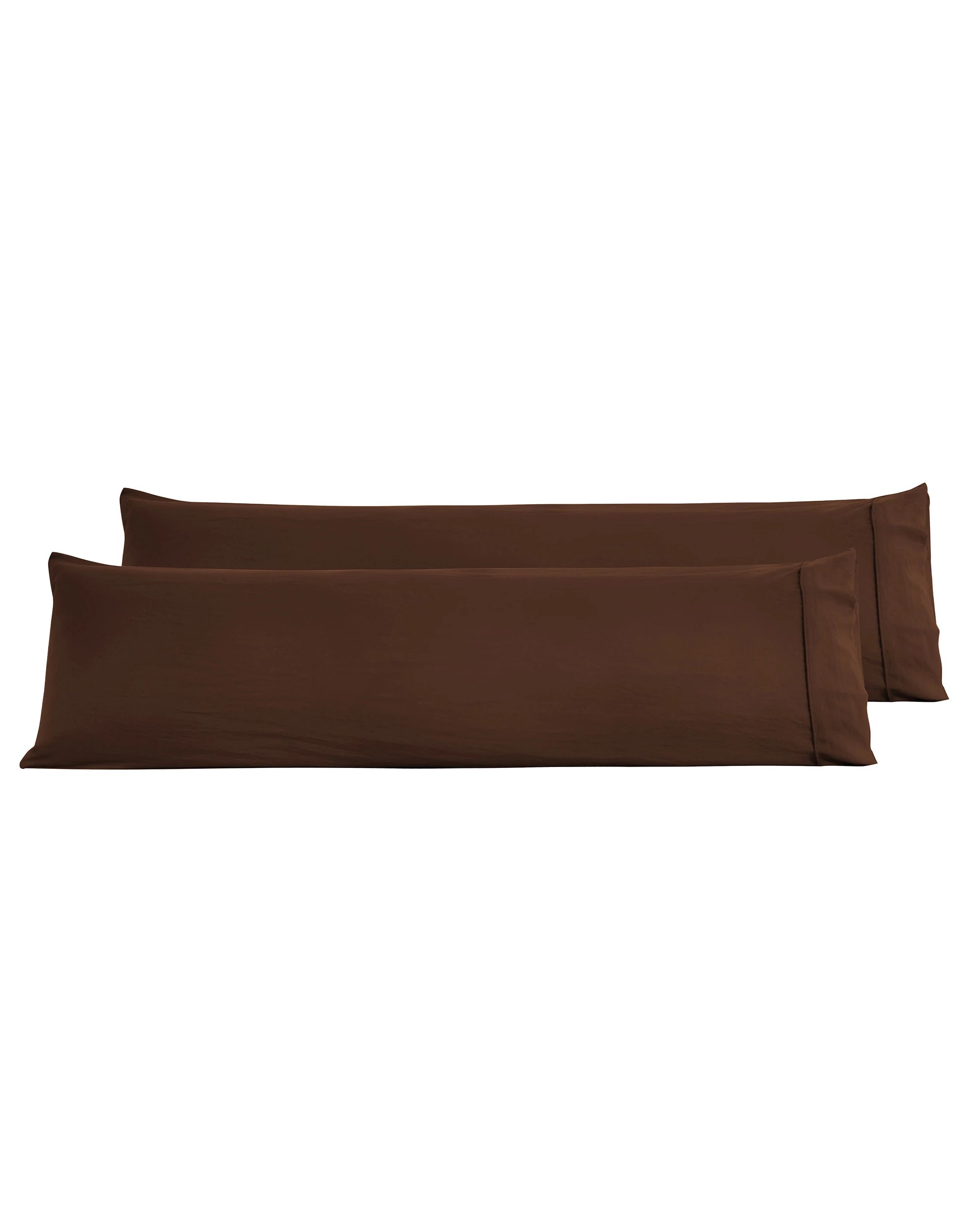 5 Dreamaker Superfine Washed Microfibre Body Pillowcase Twin Pack - Chocolate, 5 of 5