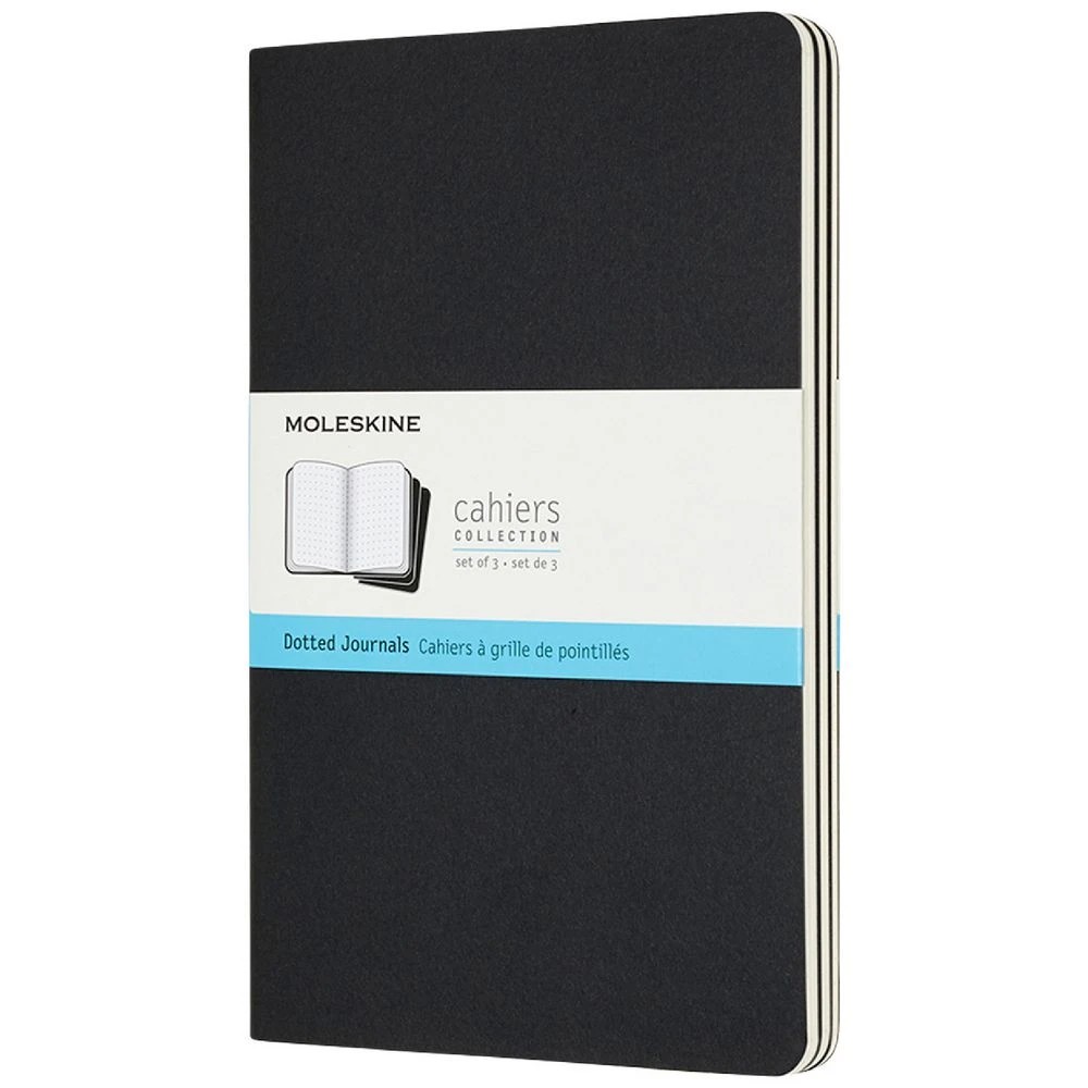 1 Moleskine Cahier Large Dot Grid Notebook Black 3 Pack, 1 of 5