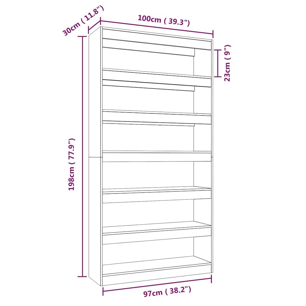 7 vidaXL Book cabinet Ample Storage - White, 7 of 9
