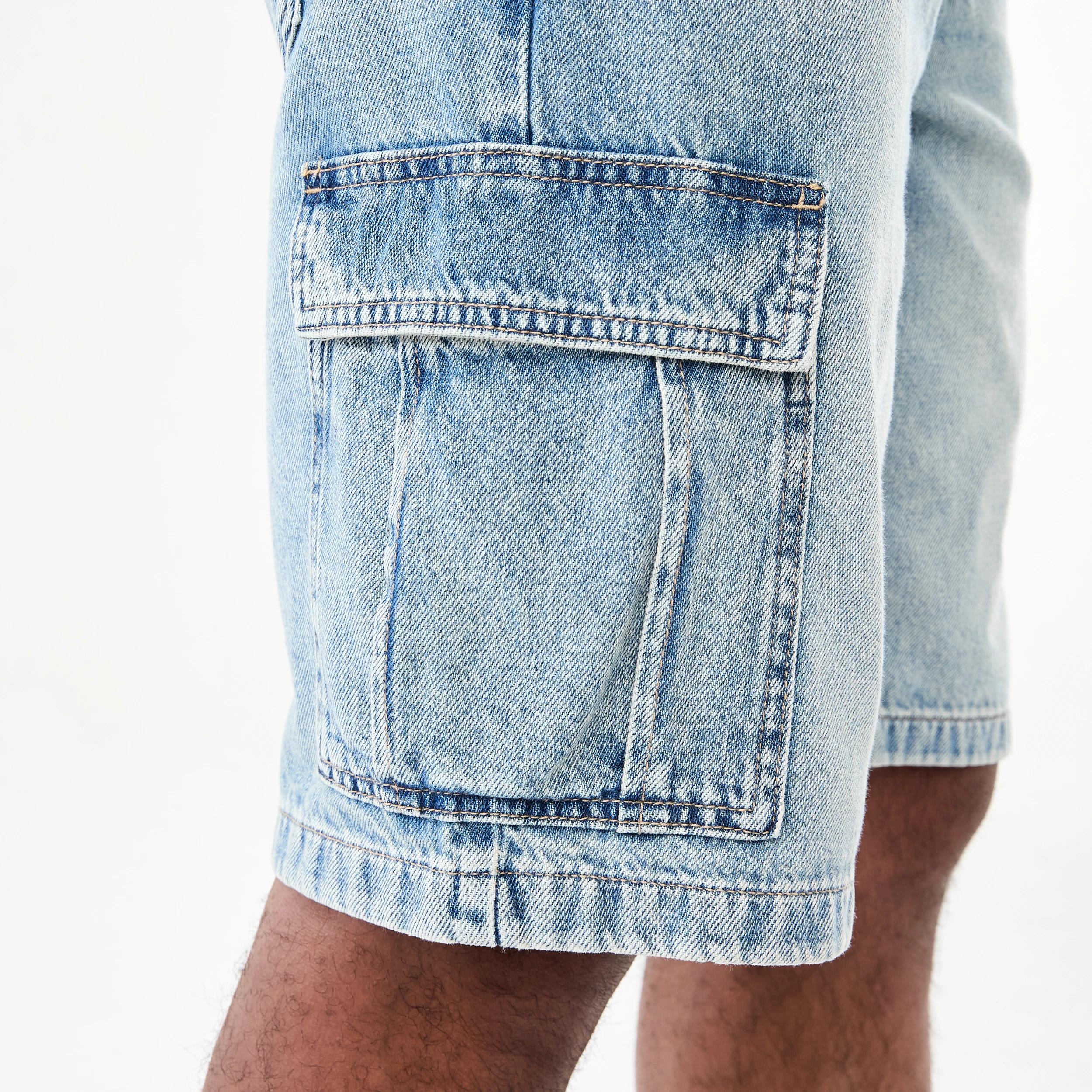 6 Denim Cargo Shorts LIGHT WASH, 6 of 7