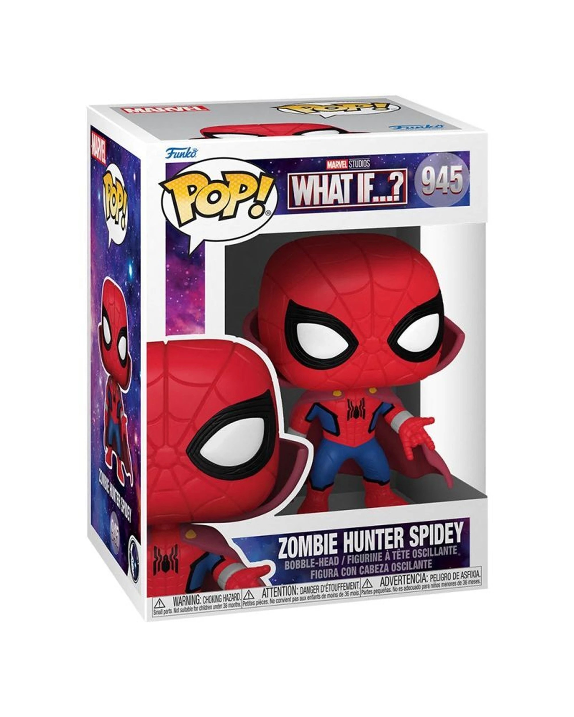 3 Pop Vinyl Figurine What If - Spider-Man Zombie Hunter - 10cm Collectible - Multi, 3 of 3