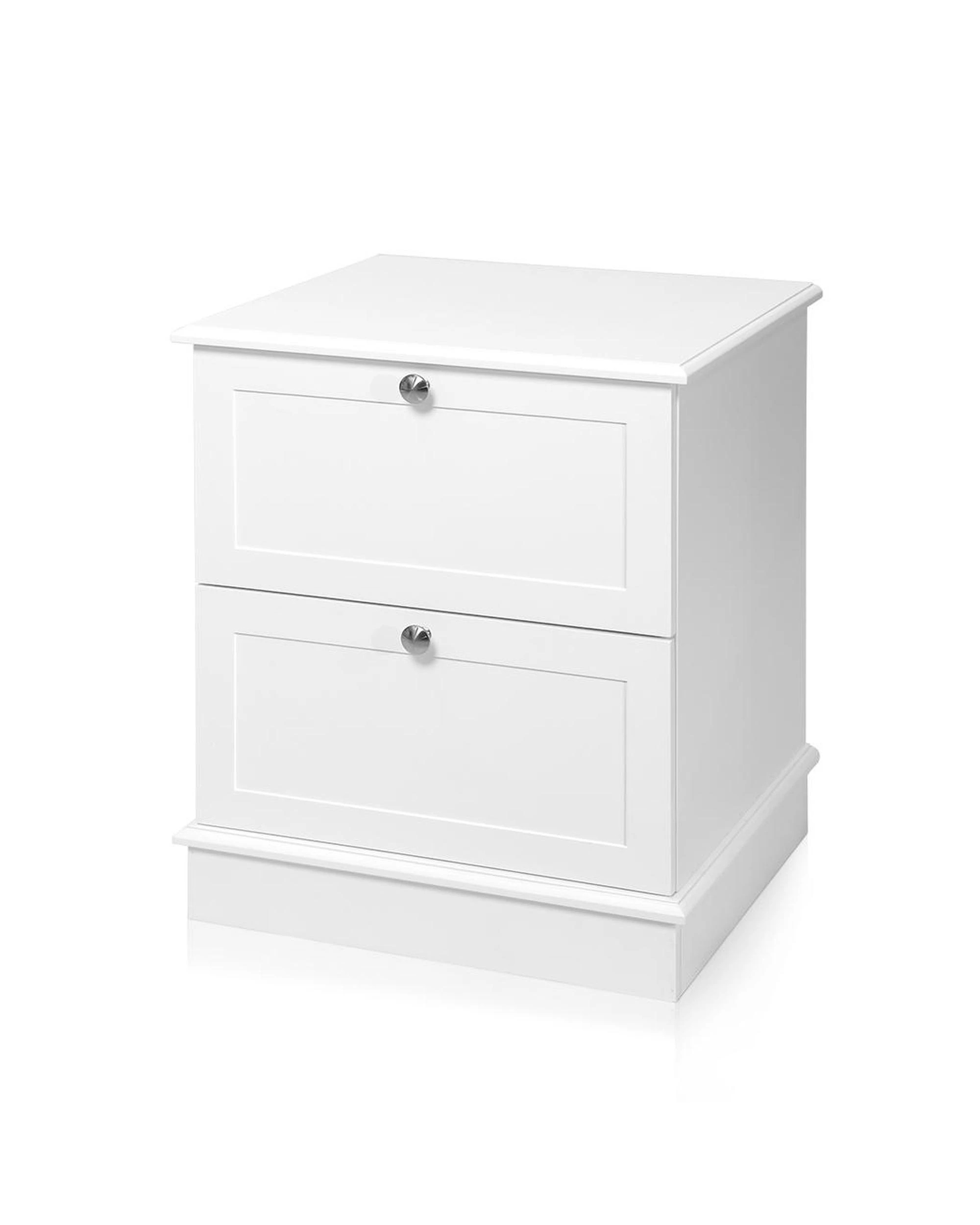 1 Harper Freestanding 2 Drawer Bedside Table White, 1 of 10