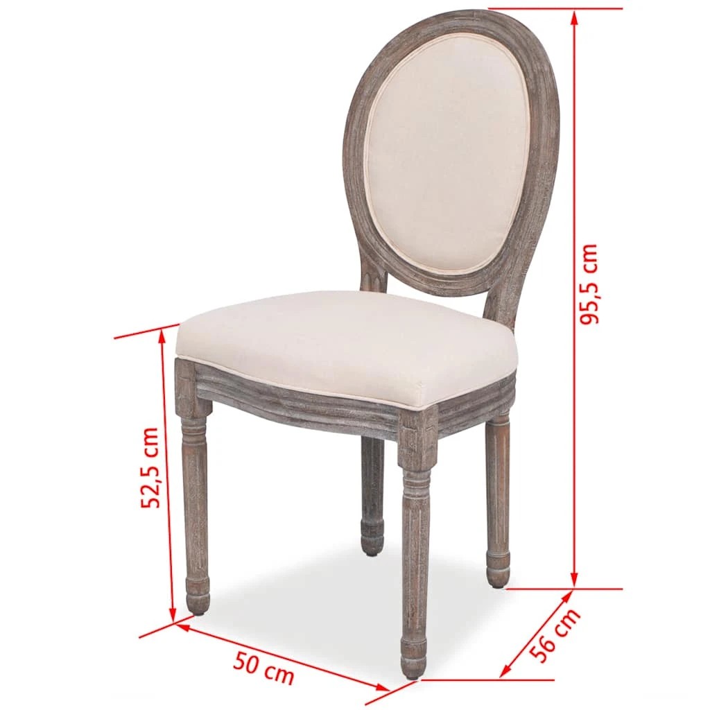 7 Vidaxl Dining Chairs 2 Pcs Fabric - Beige, 7 of 7