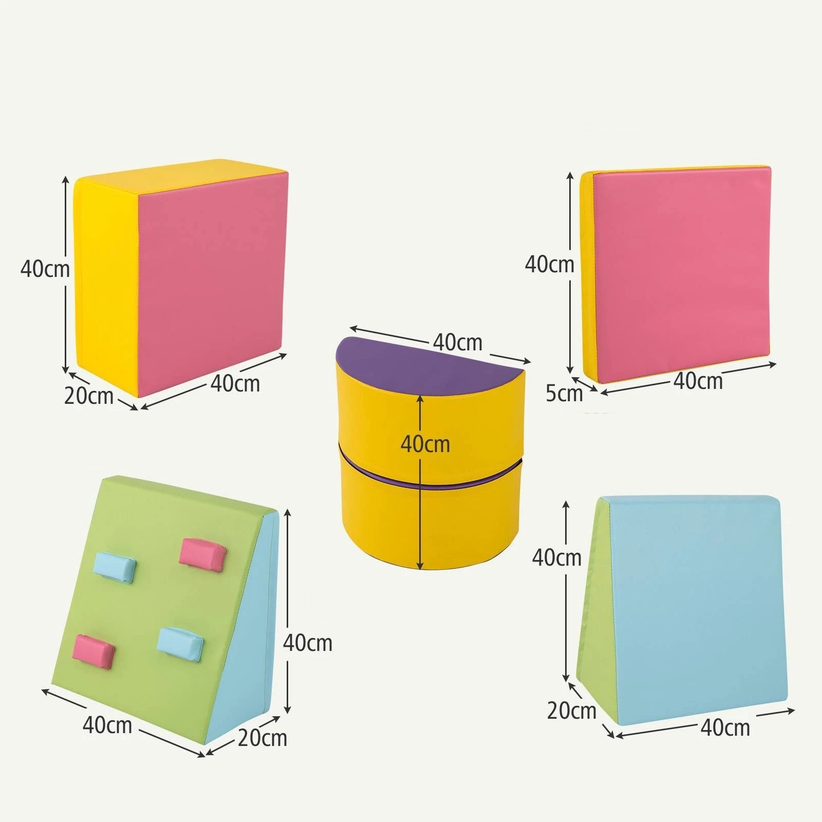 2 Costway 6PCS Soft Foam Climbing Blocks Indoor Play Set, 2 of 2