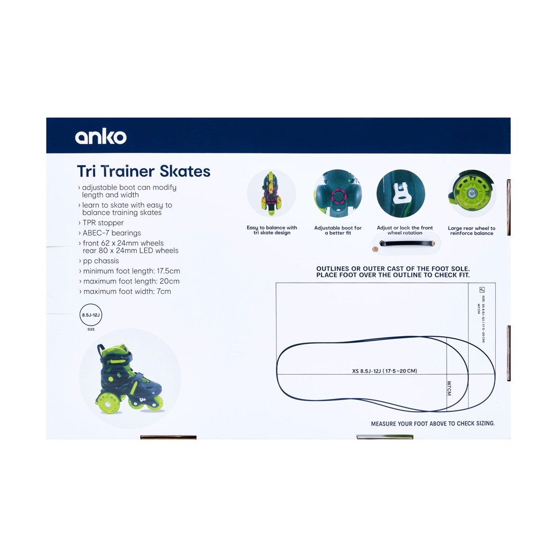 9 Tri Trainer Skates - Black and Green, Size 8.5 to 12, 9 of 9