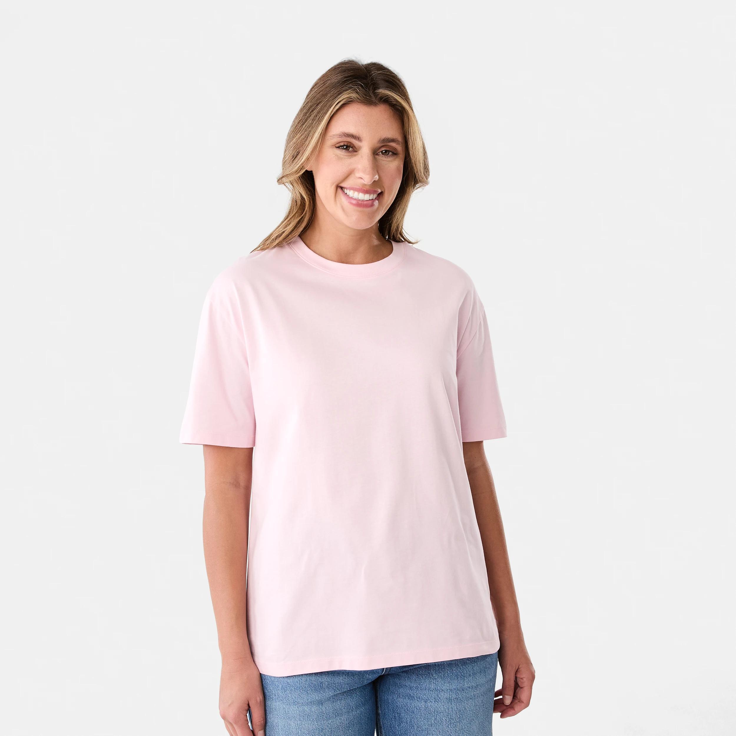 1 Short Sleeve Oversized Boyfriend T-shirt Bllet Pink, 1 of 5