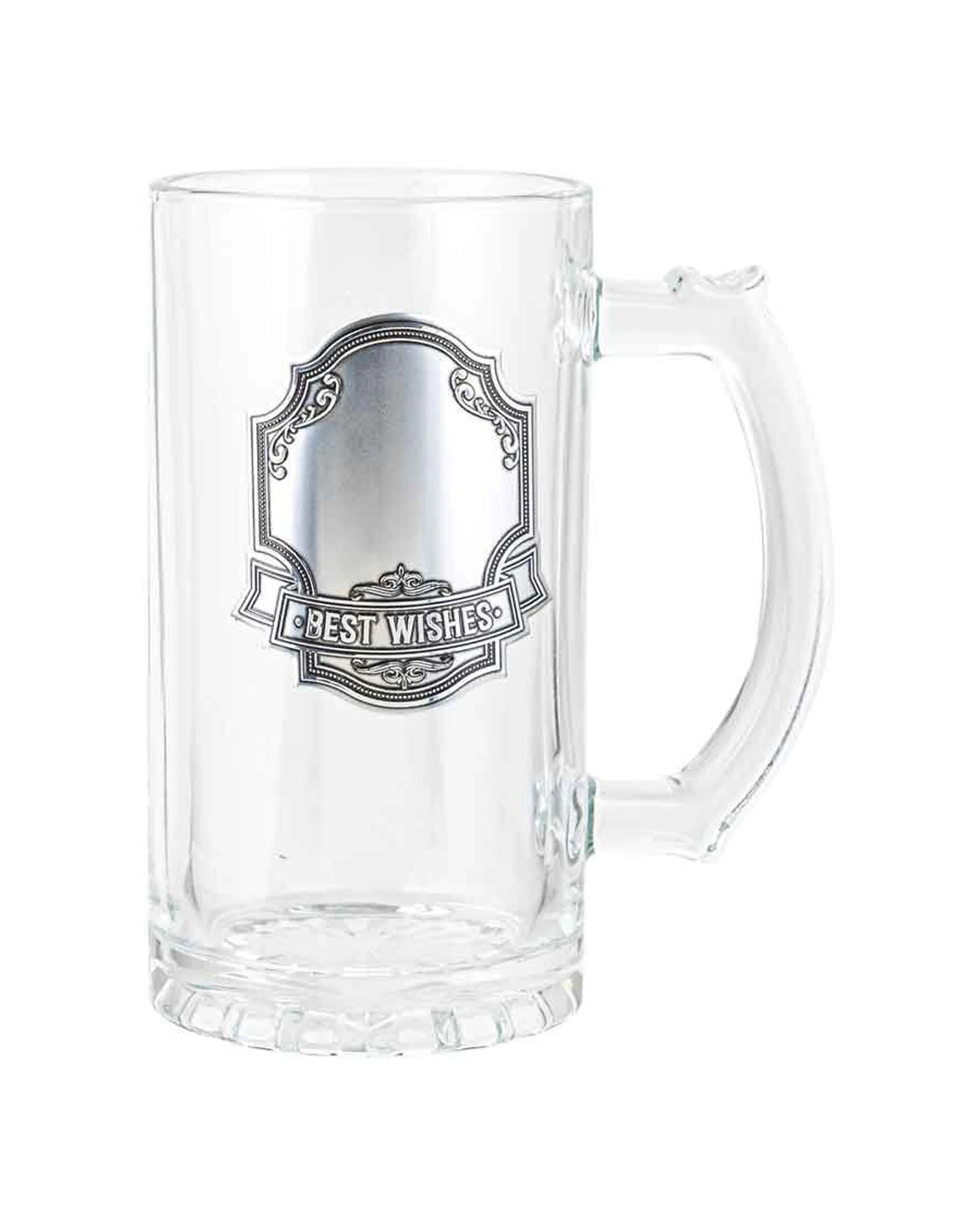 1 LMD Blank Badge Beer Cider Glass Drinking Stein Birthday Gift Clear 450ml - Clear, 1 of 1