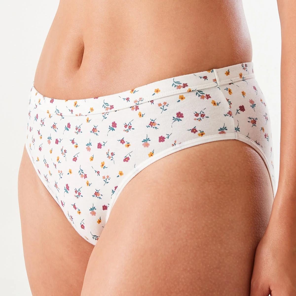 2 Comfort Top Bikini Briefs BROWN DITSY WHISPER WHITE, 2 of 4