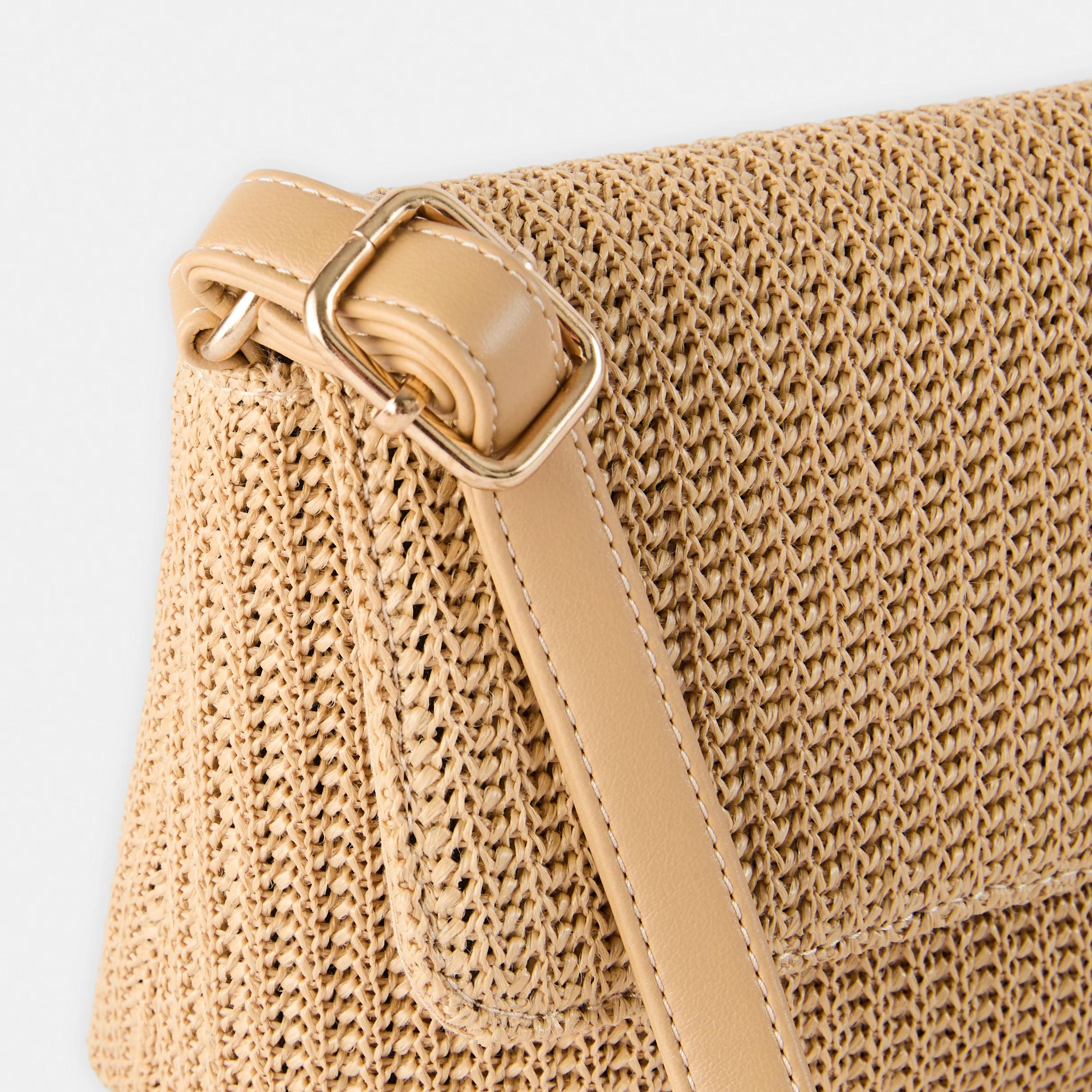 6 Straw Crossbody Bag Natural, 6 of 7