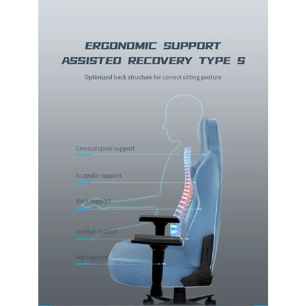 9 ONEX RTC ErgoGlide Fabric Gaming Chair Graphite Gaming Chairs, 9 of 10