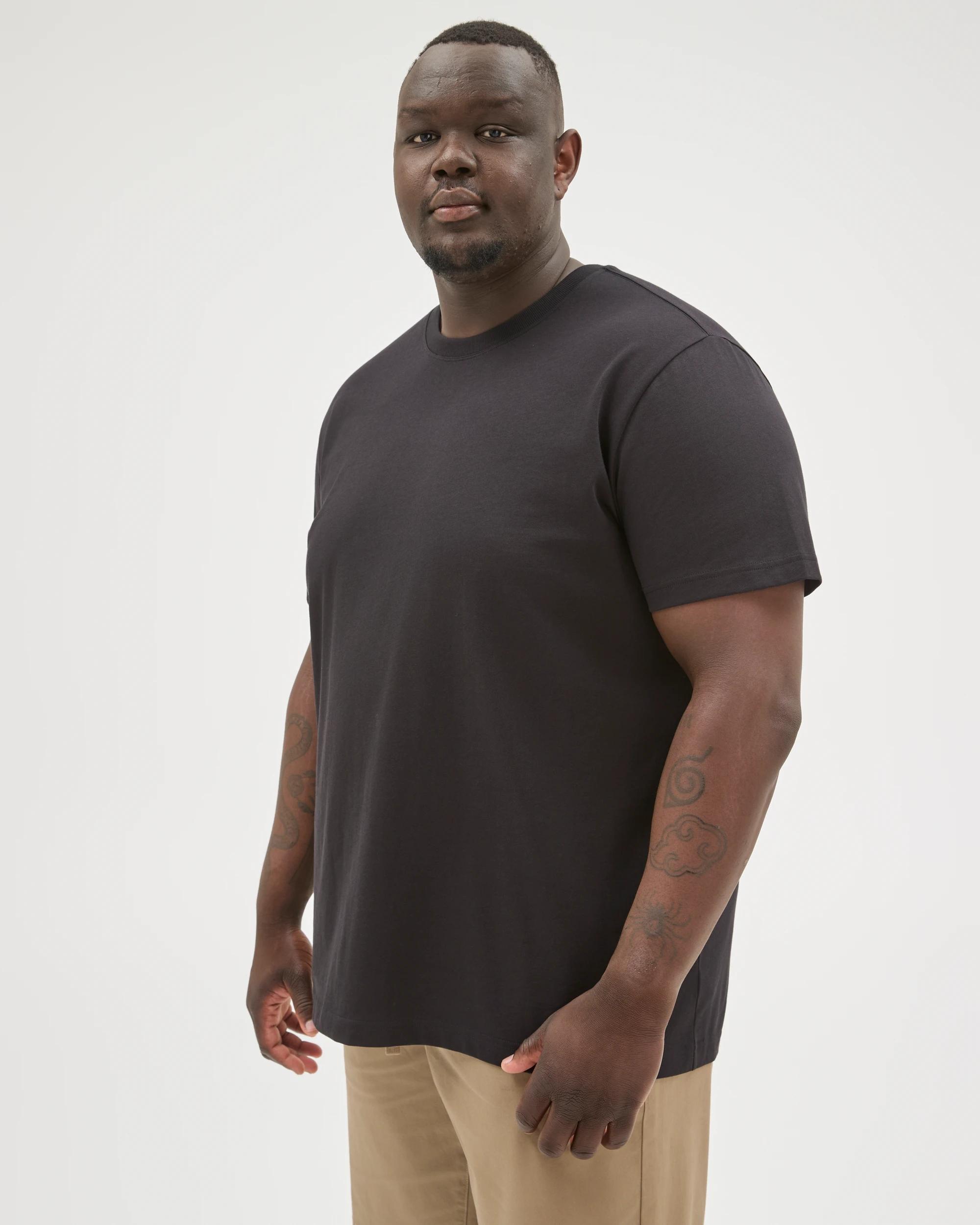 4 Target Man Plus Size Australian Cotton Heavyweight Relaxed T-Shirt BLACK, 4 of 6