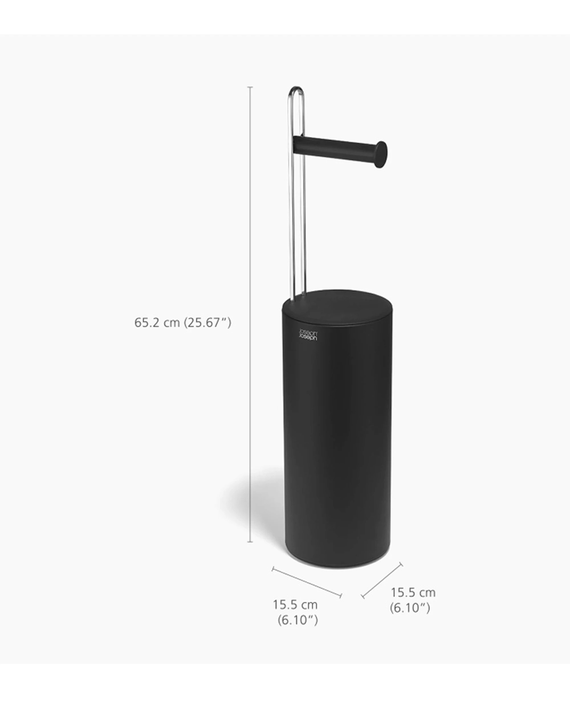 2 Joseph Joseph EasyStore Bathroom Toilet Paper Roll Holder - Black, 2 of 4
