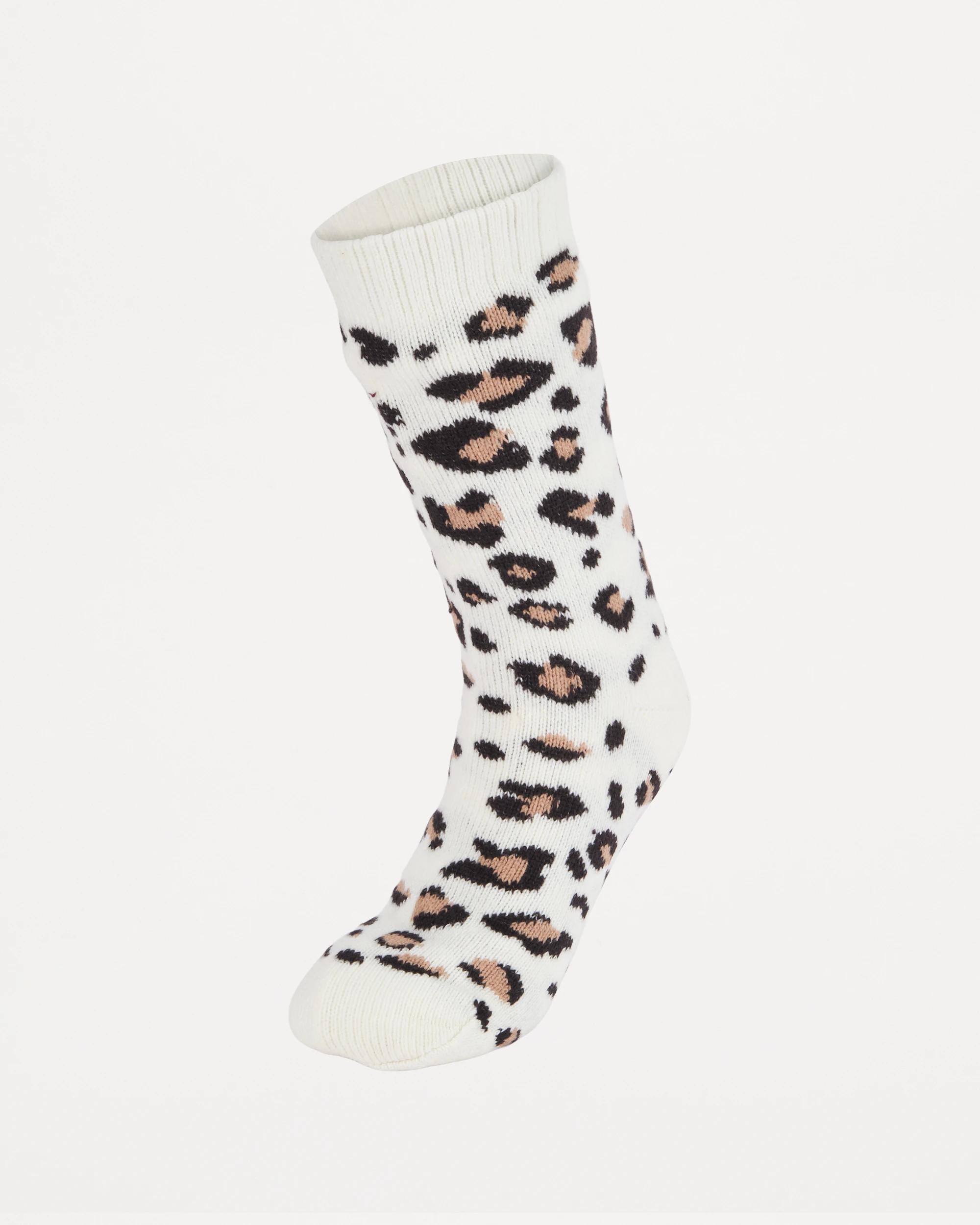1 Sherpa Lounge Socks Leopard, 1 of 3