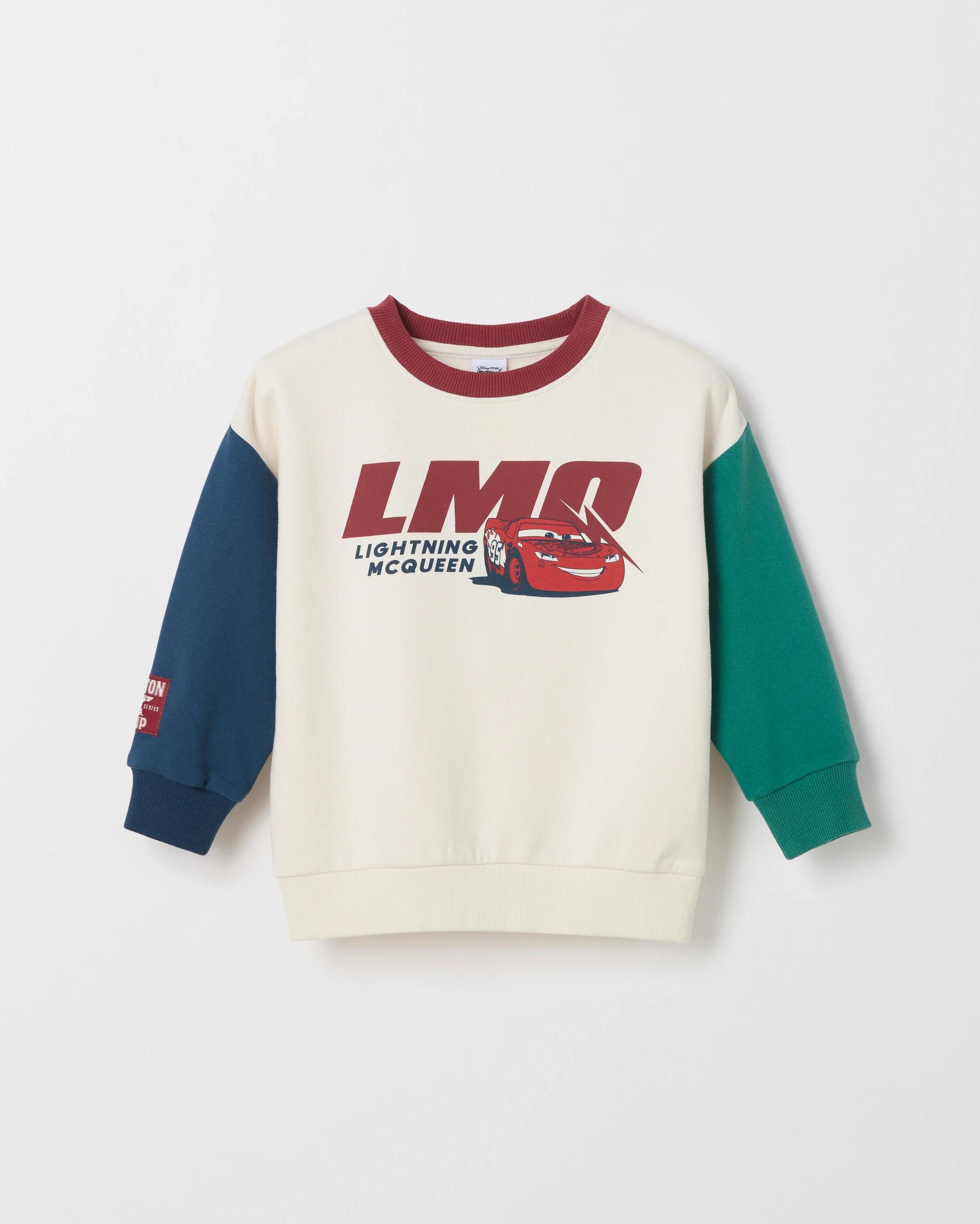 5 Disney Pixar Cars Australian Cotton Blend Sweat Top COLOUR BLOCK, 5 of 6