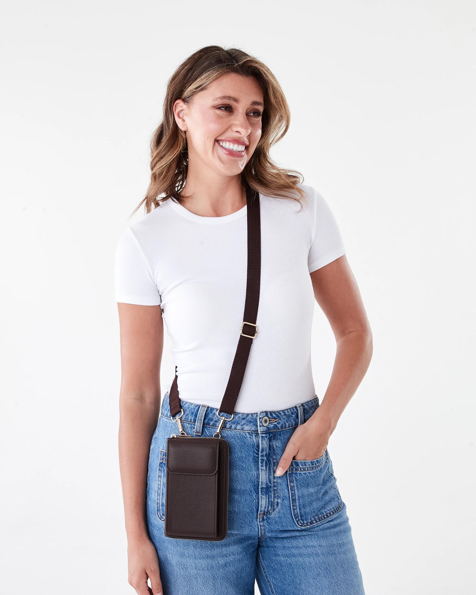 6 Crossbody Phone Wallet Bag Choc Plum, 6 of 6