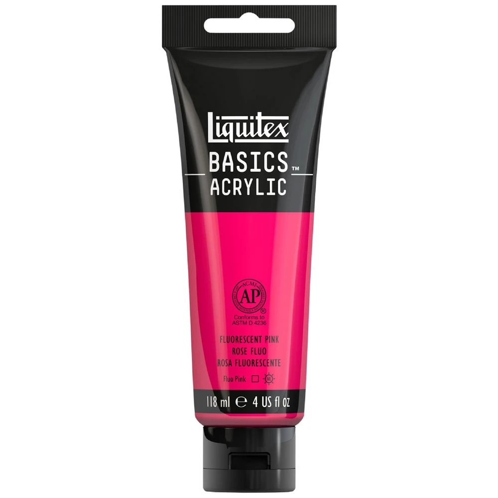 1 Liquitex Basics Acrylic Paint 118mL Fluorescent Pink, 1 of 5