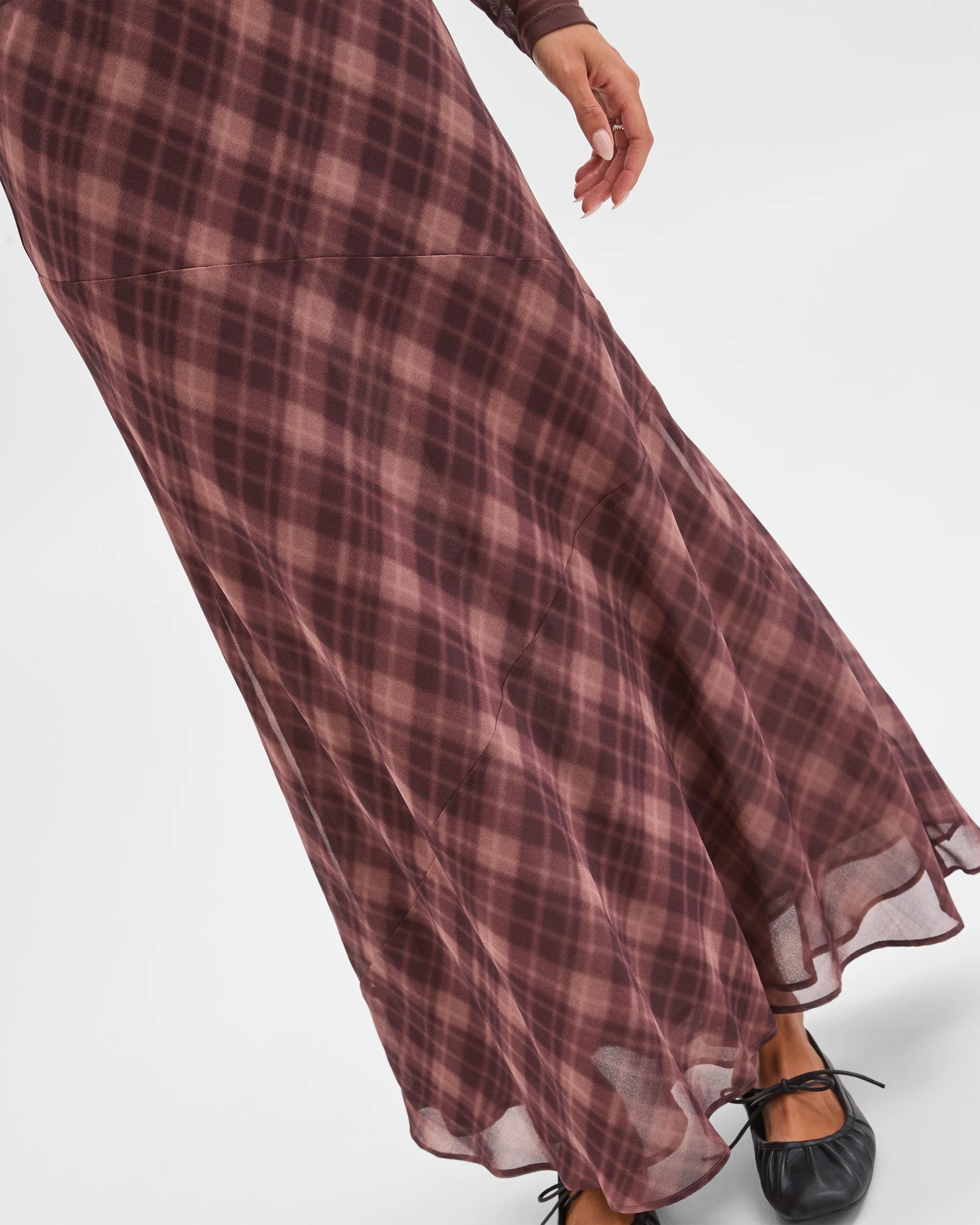 4 Lily Loves Georgette Maxi Skirt CHECK, 4 of 6
