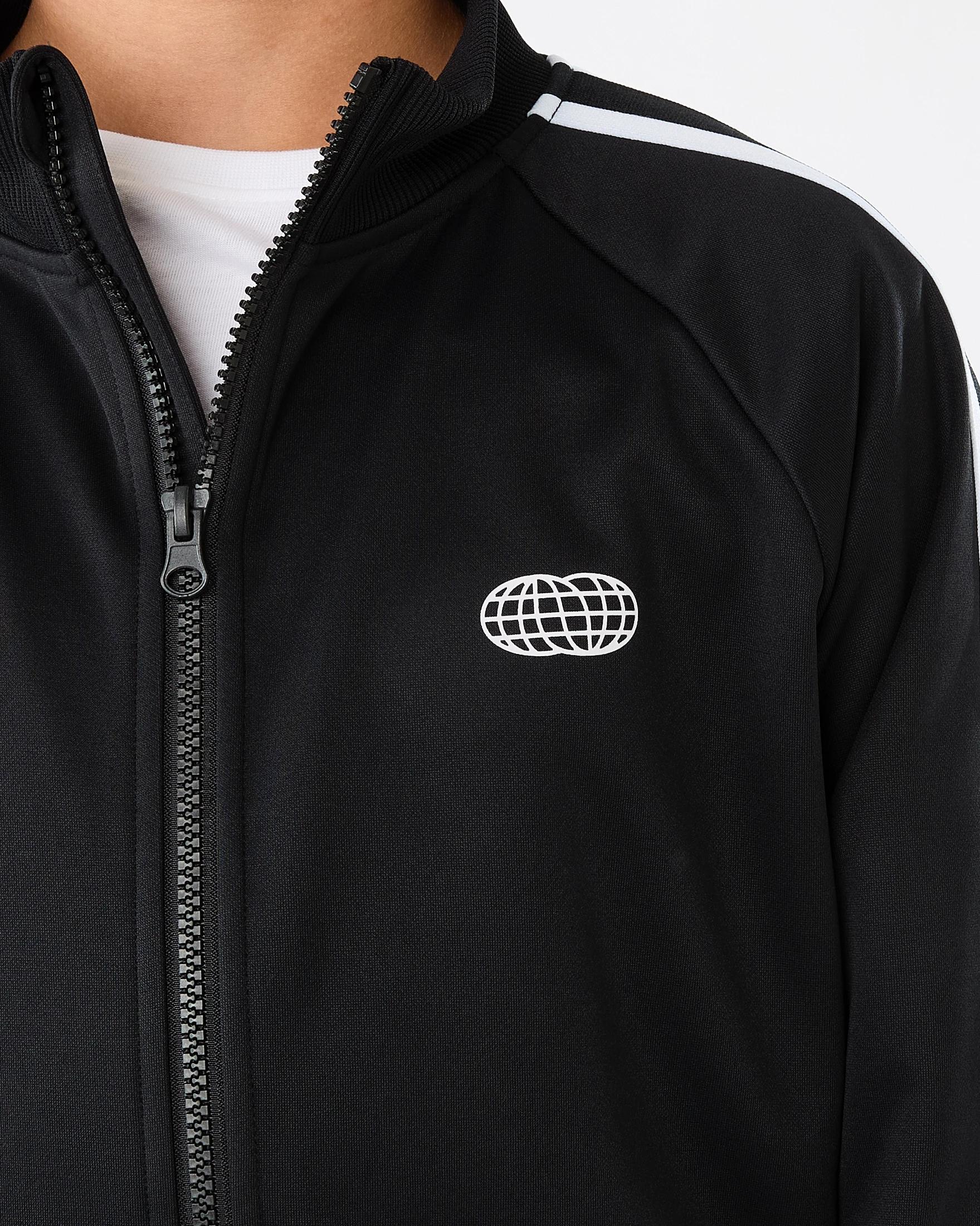 4 Tricot Zip Through Sweatshirt Blk Globe, 4 of 9