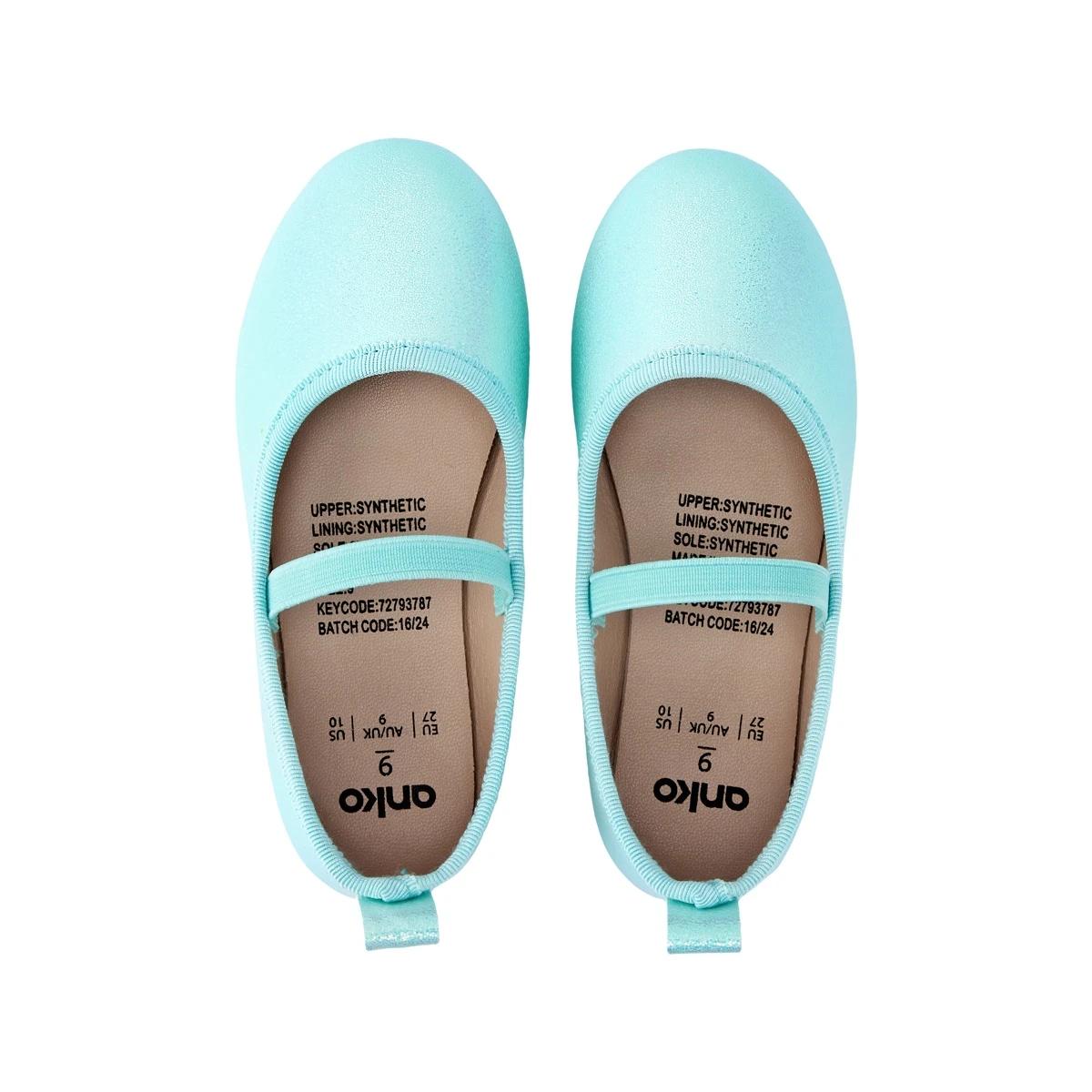 2 Junior Glitter Flats Aqua, 2 of 5