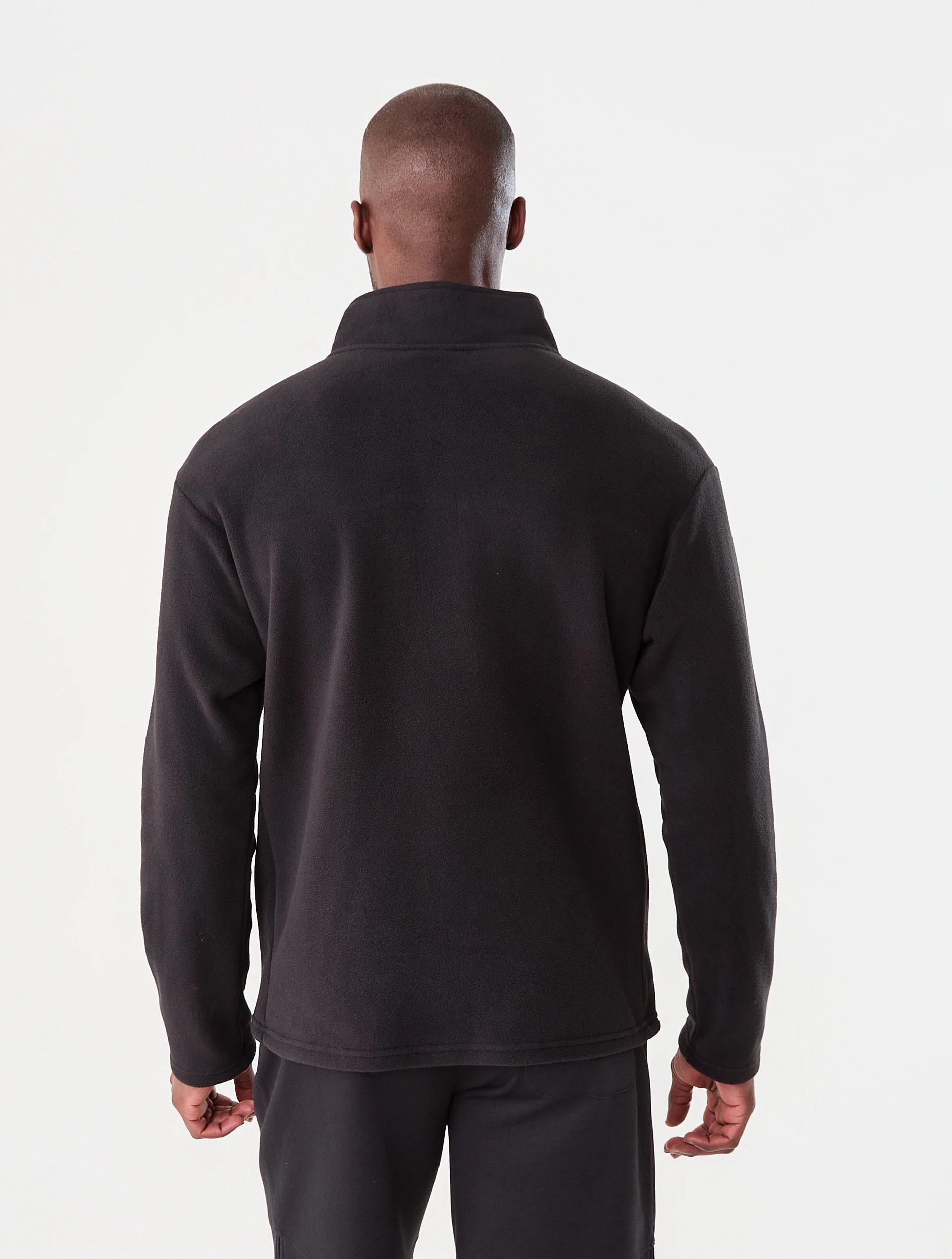 3 Active Mens Polar Fleece Quarter Zip Long Sleeve Black W26, 3 of 6