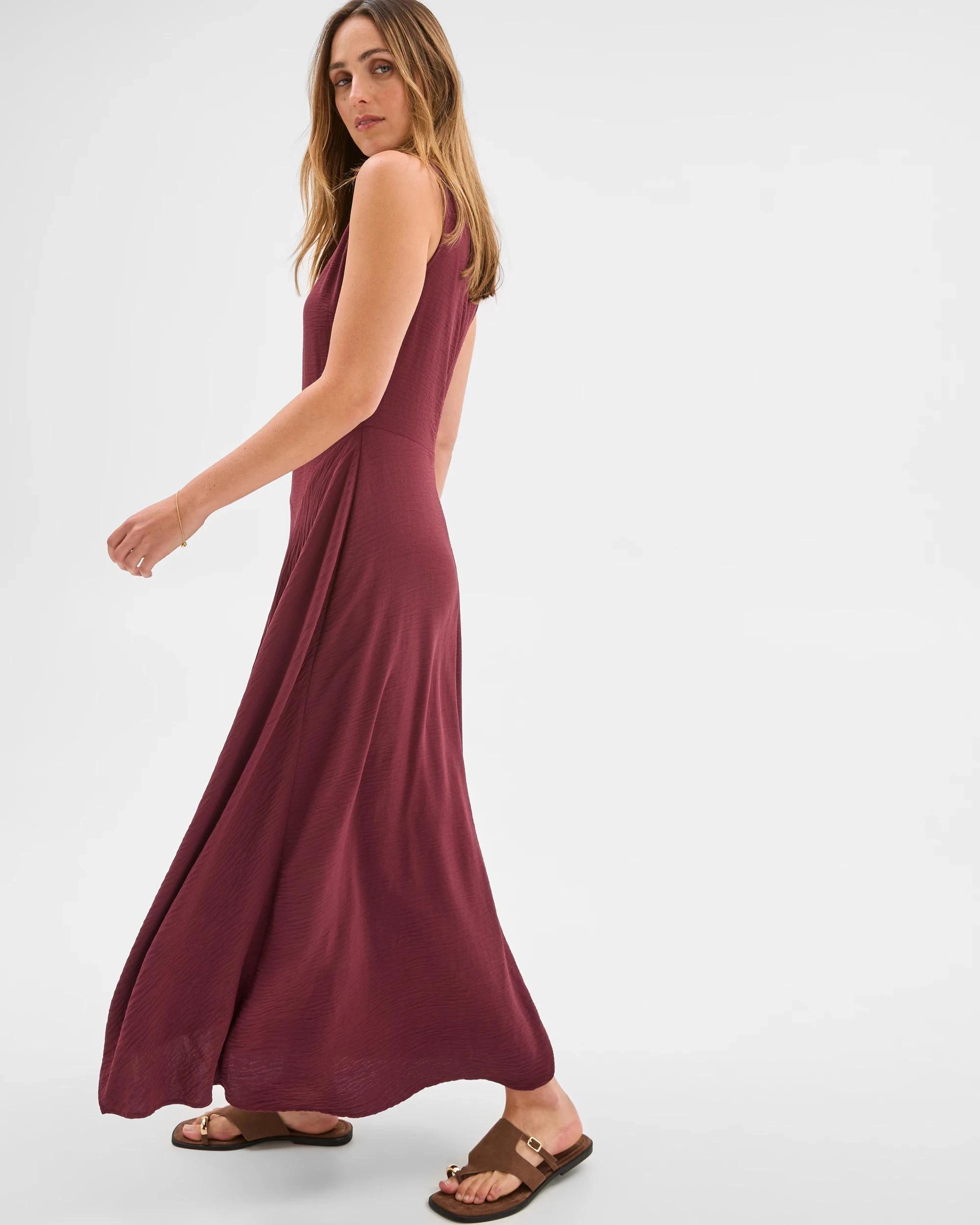 3 Preview Sleeveless Hanky Hem Dress TAWNY PORT, 3 of 6