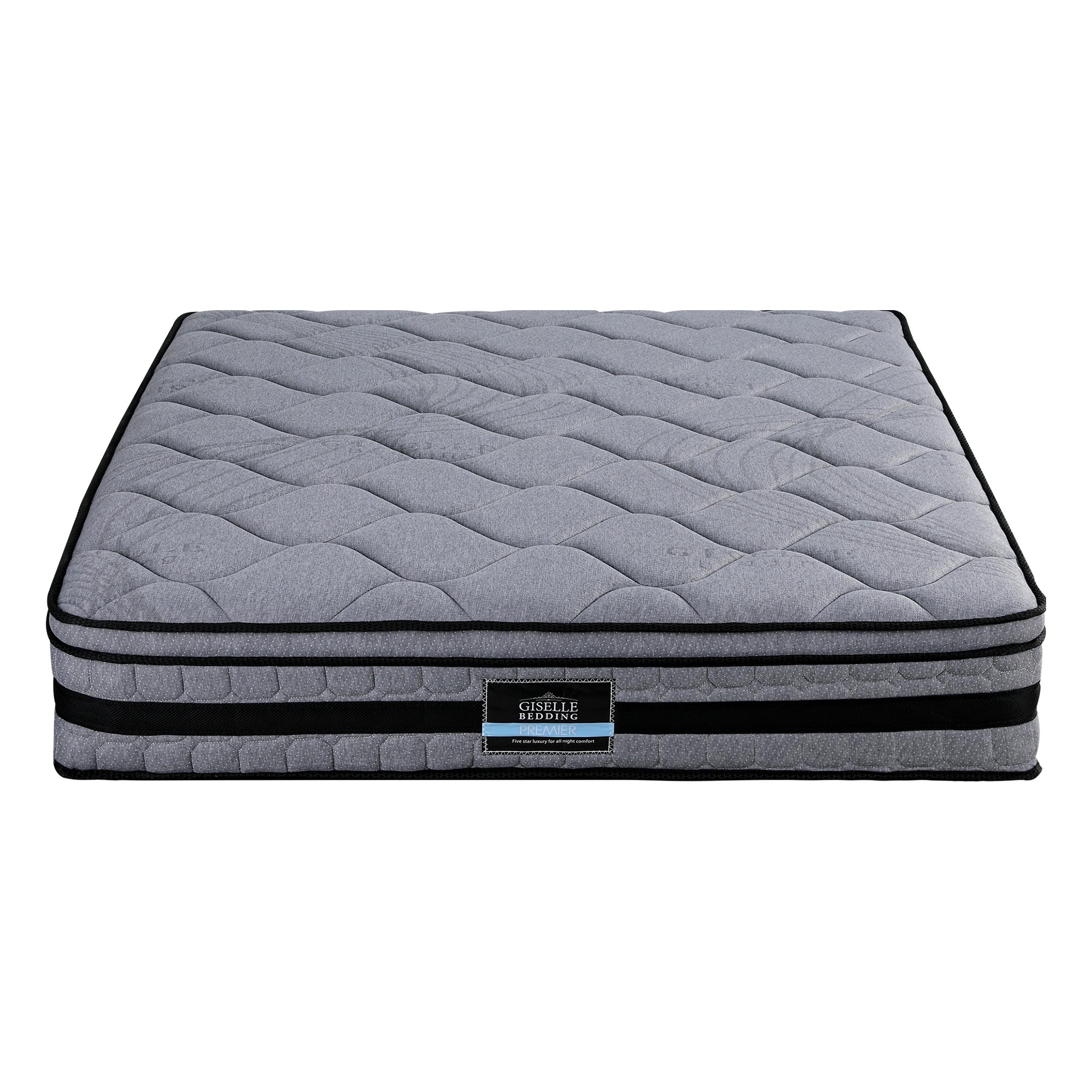 3 Giselle Bedding 34cm Double Mattress Hybrid Pocket Spring Bed Mattress - Grey, 3 of 3
