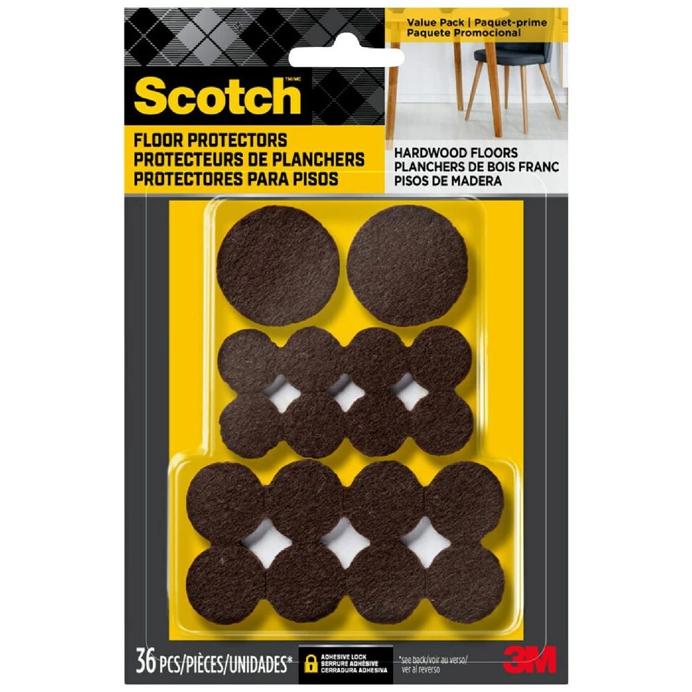 1 Scotch Felt Pads Brown 36 Pack, 1 of 4